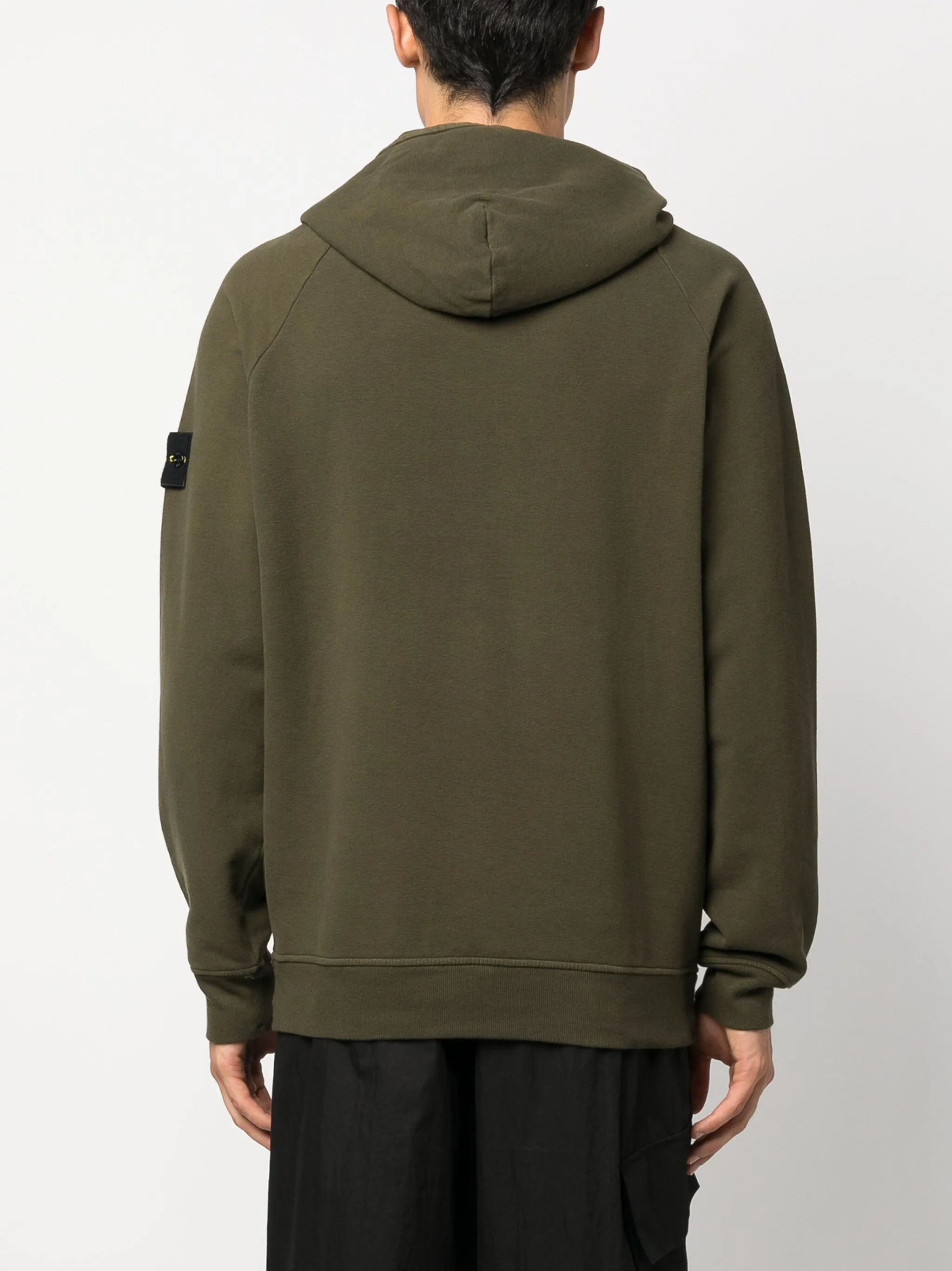 logo-patch cotton hoodie