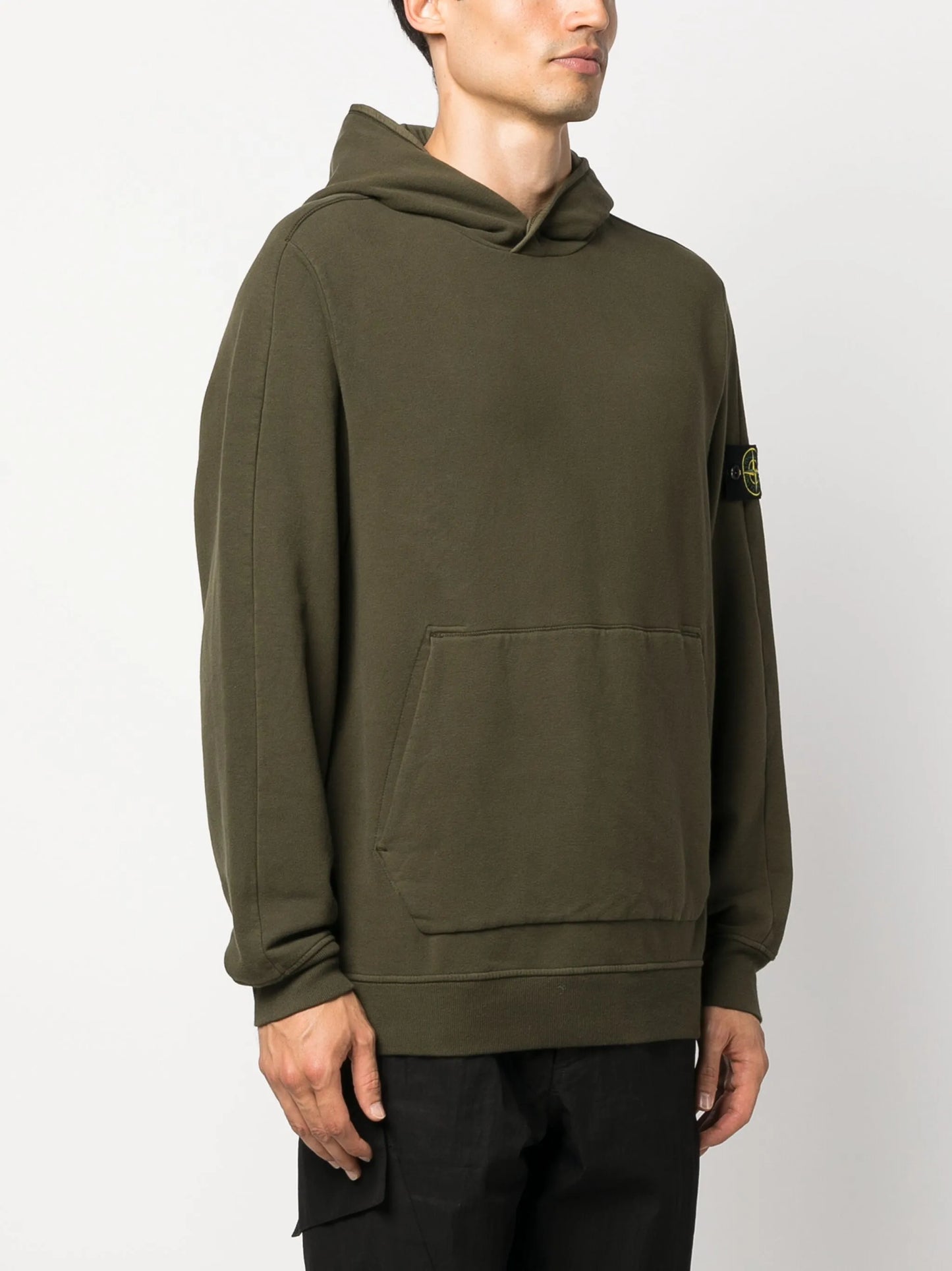 logo-patch cotton hoodie