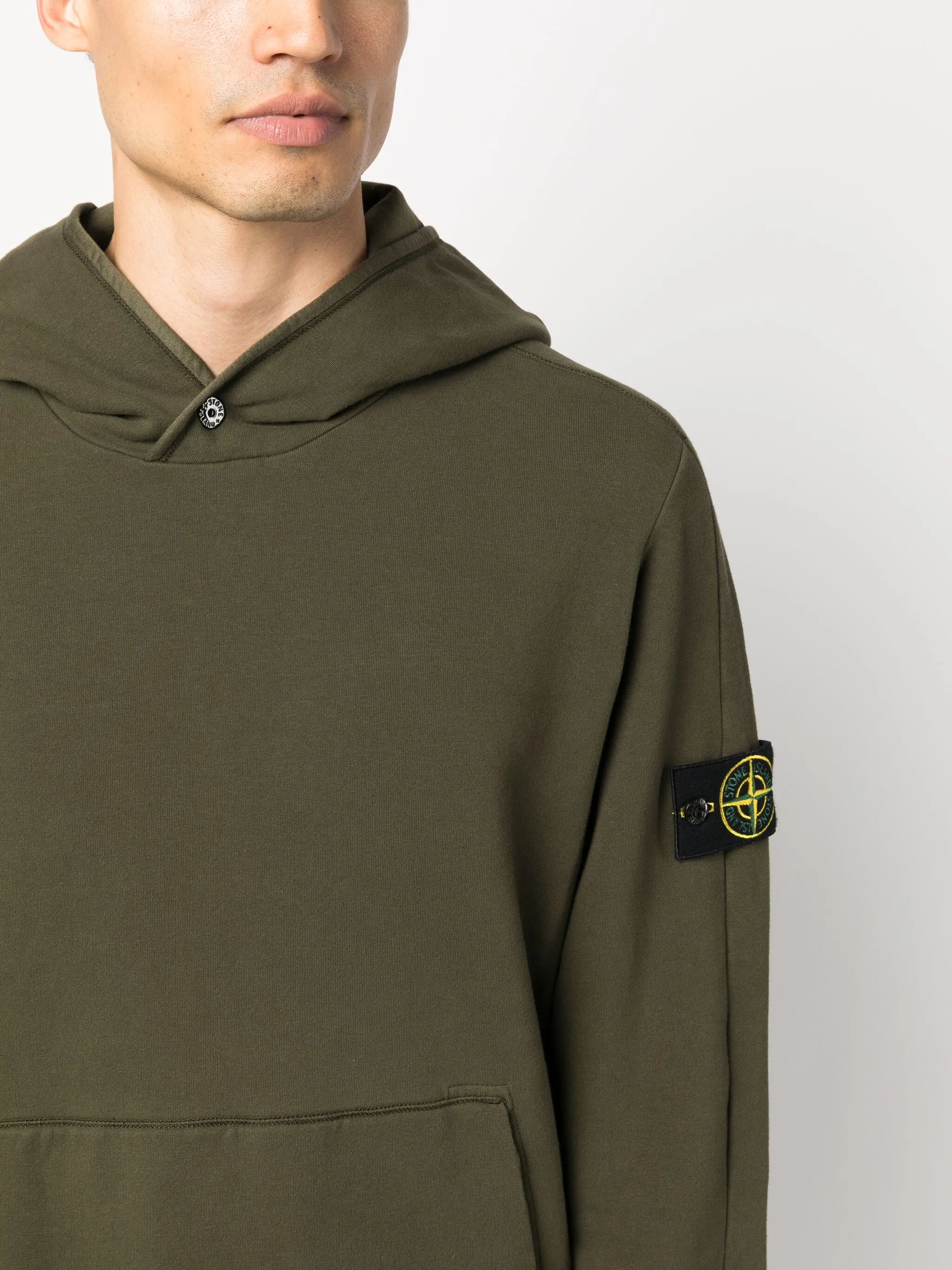 logo-patch cotton hoodie