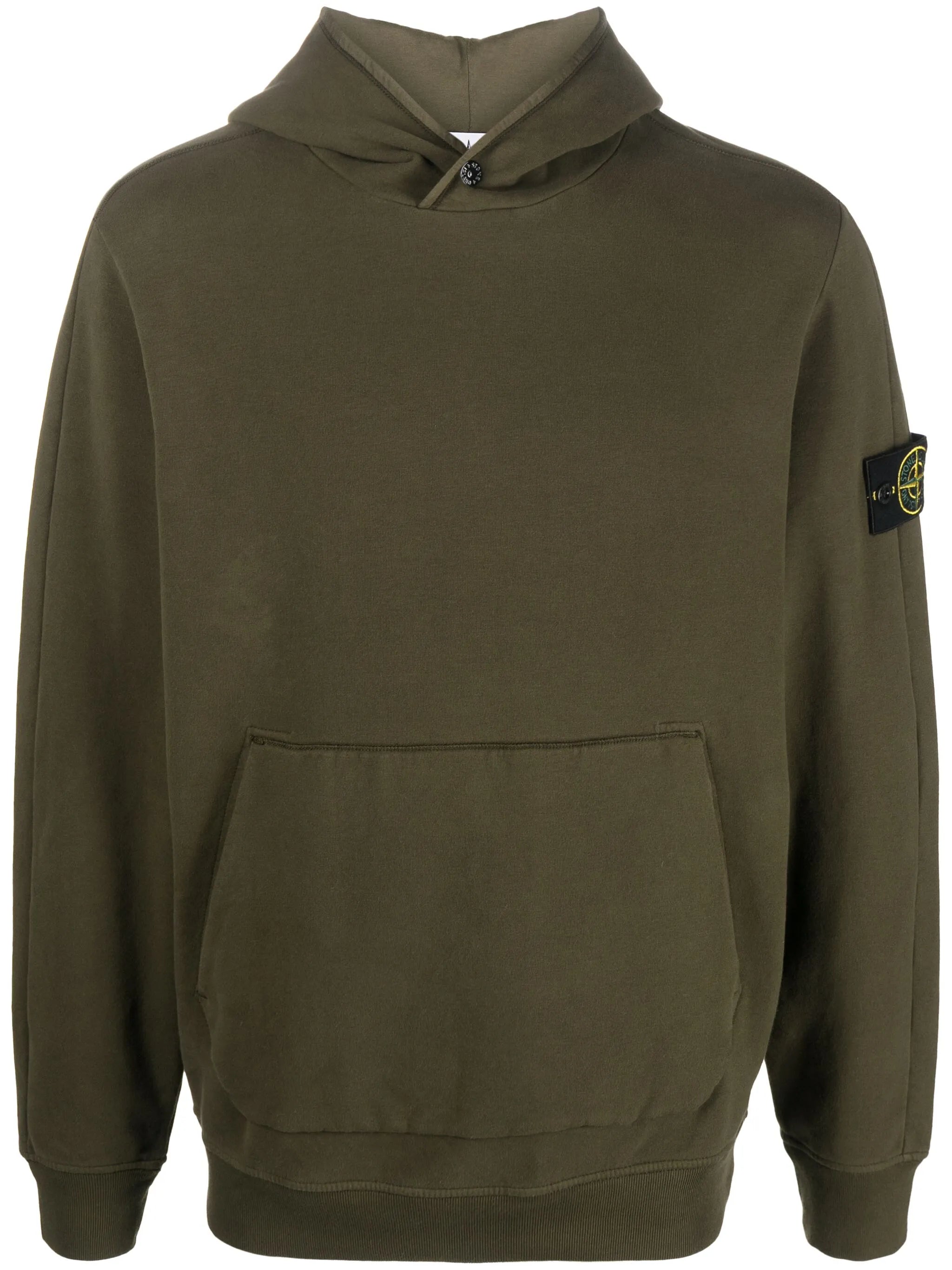 logo-patch cotton hoodie