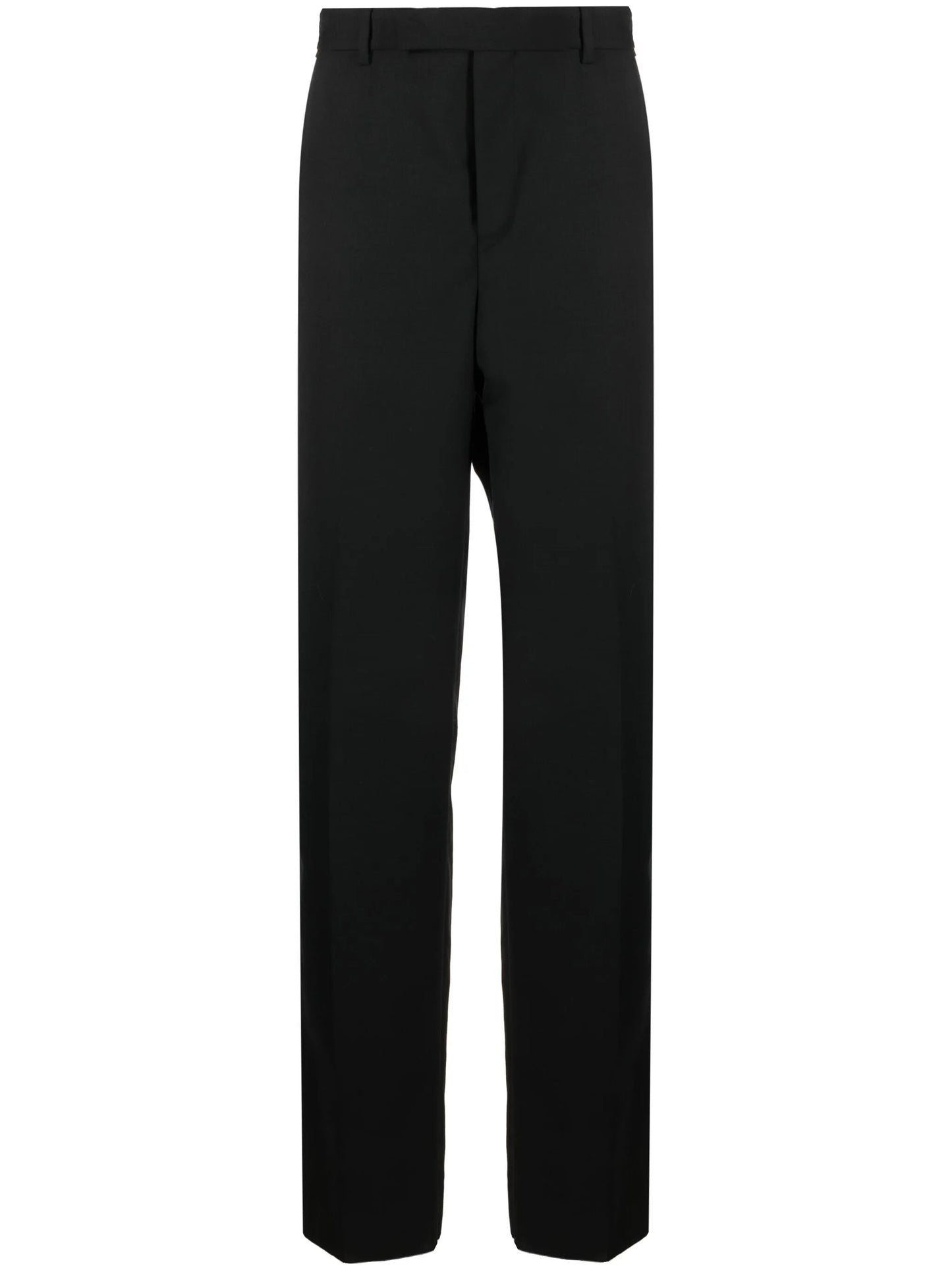 Medusa-plaque tailored wool trousers