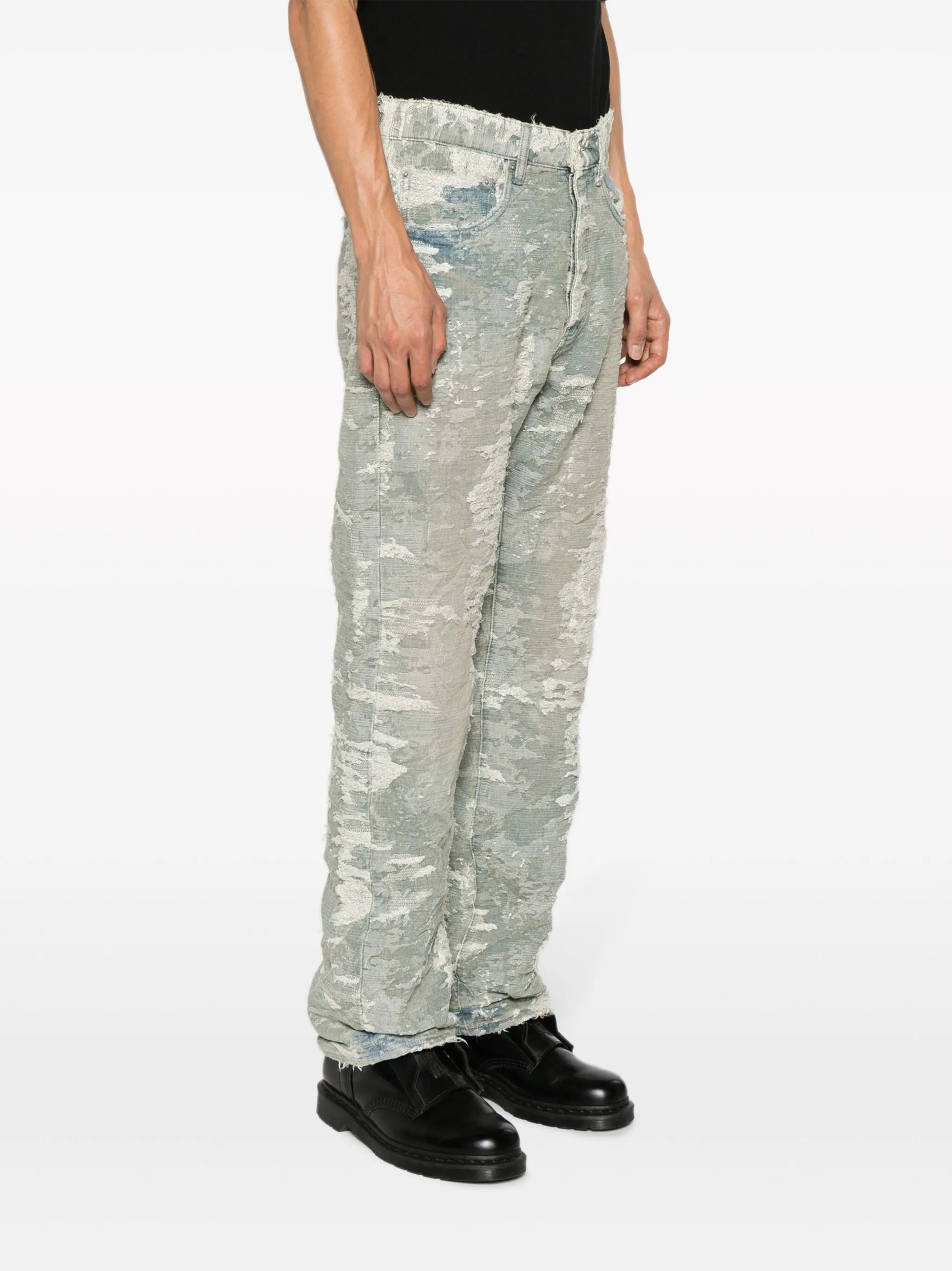 mid-rise straight-leg jeans