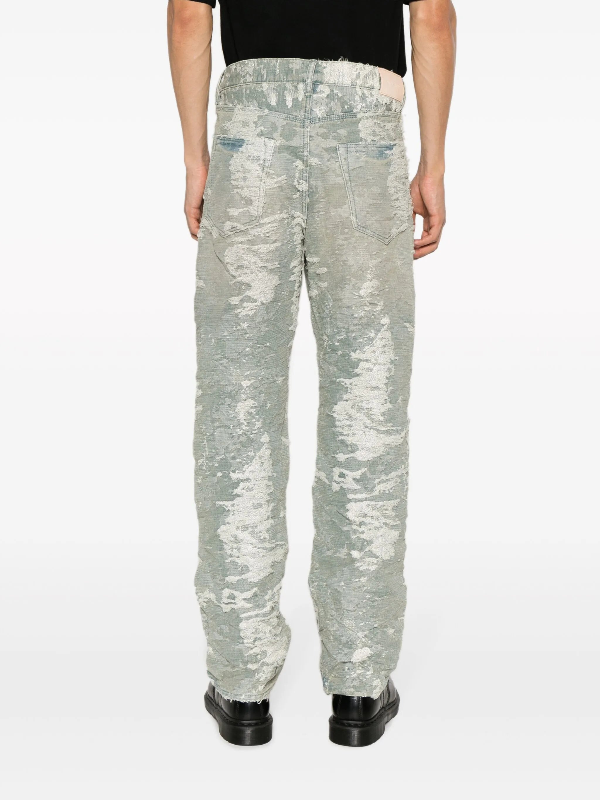 mid-rise straight-leg jeans