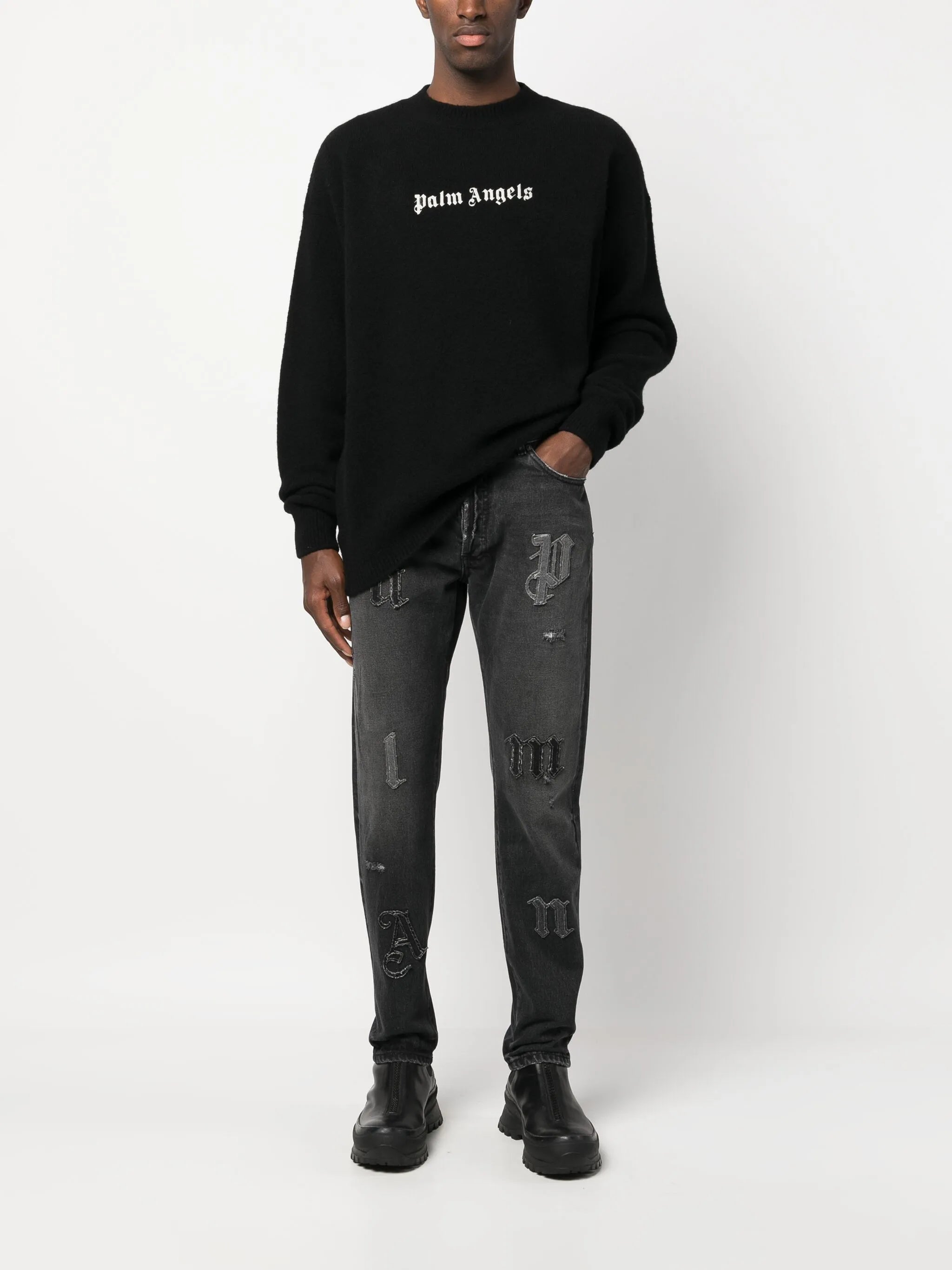 logo-embroidered jumper