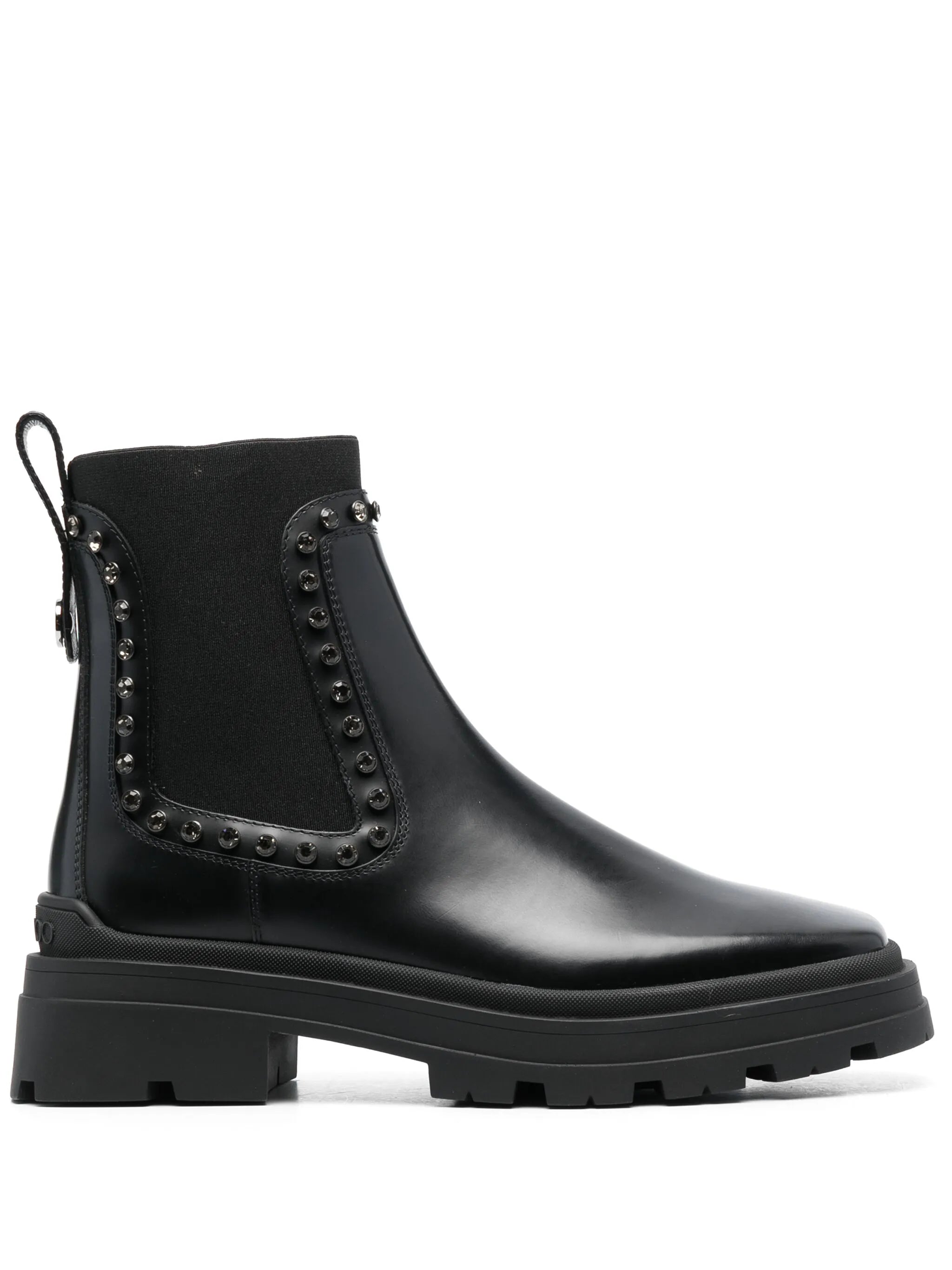 Veronique crystal-embellished leather boots