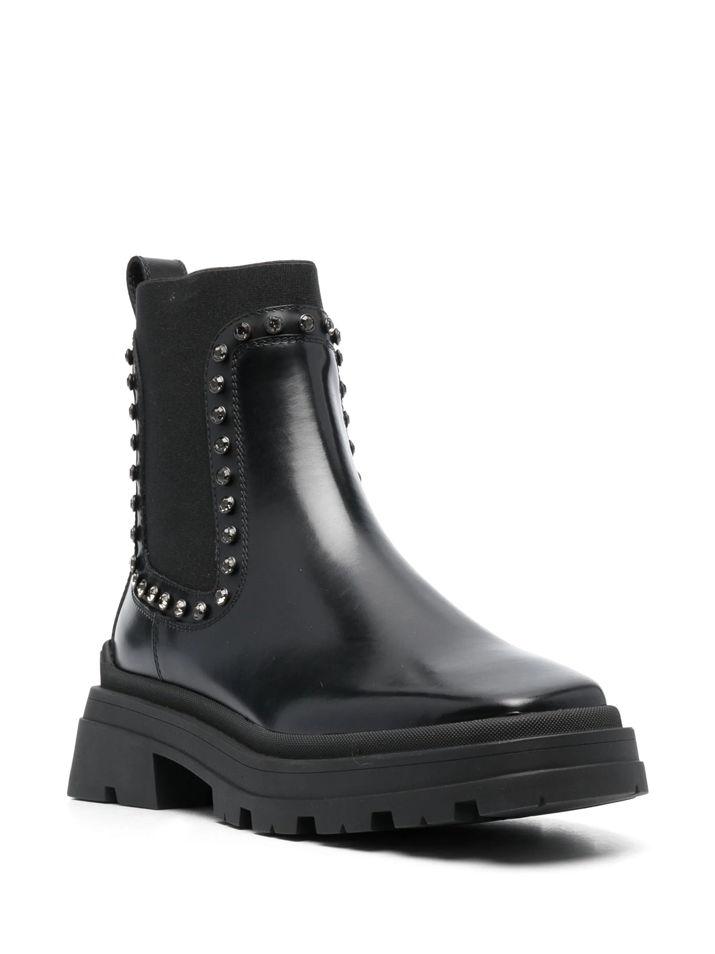 Veronique crystal-embellished leather boots