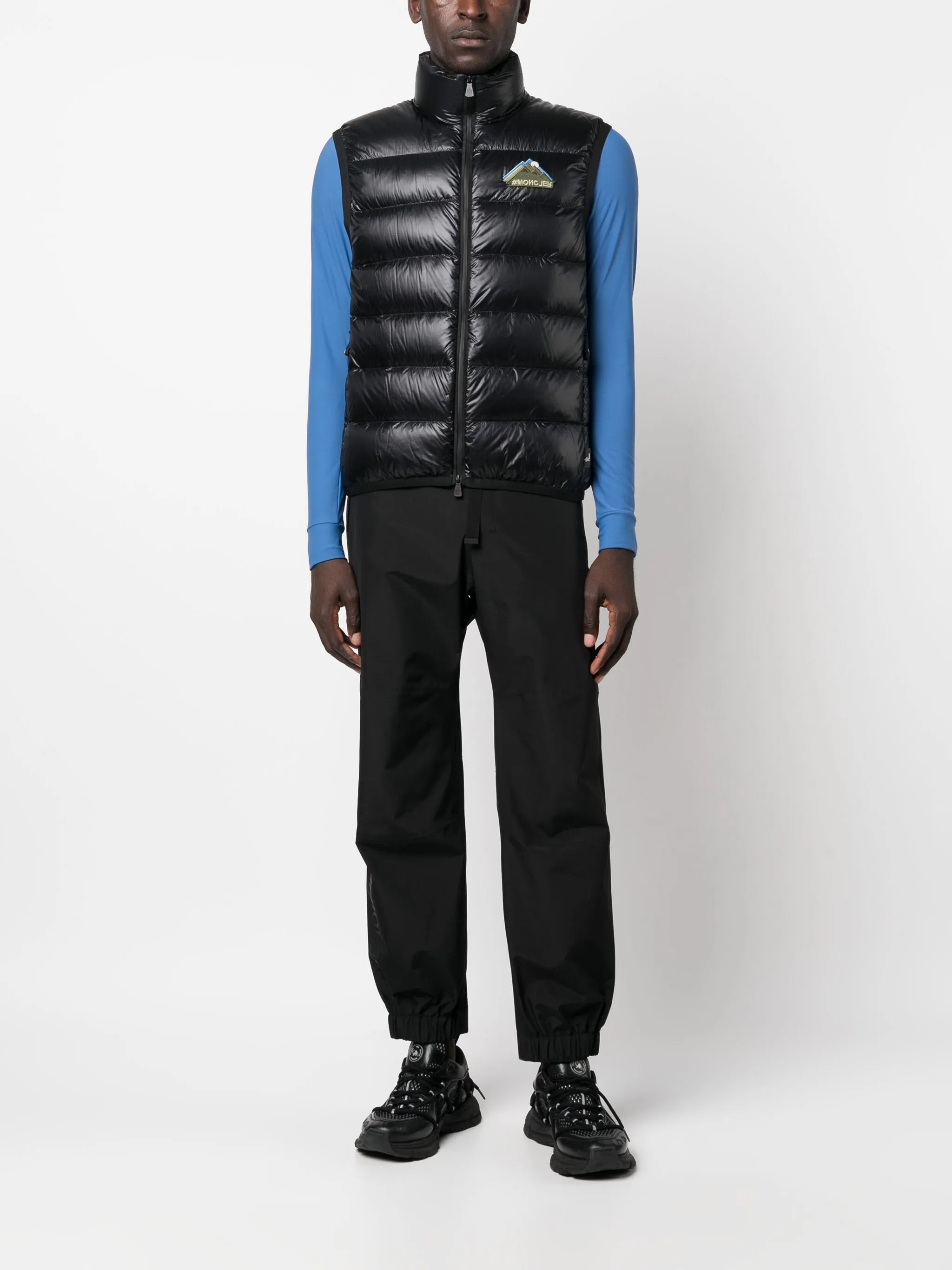 logo-patch jersey-down gilet