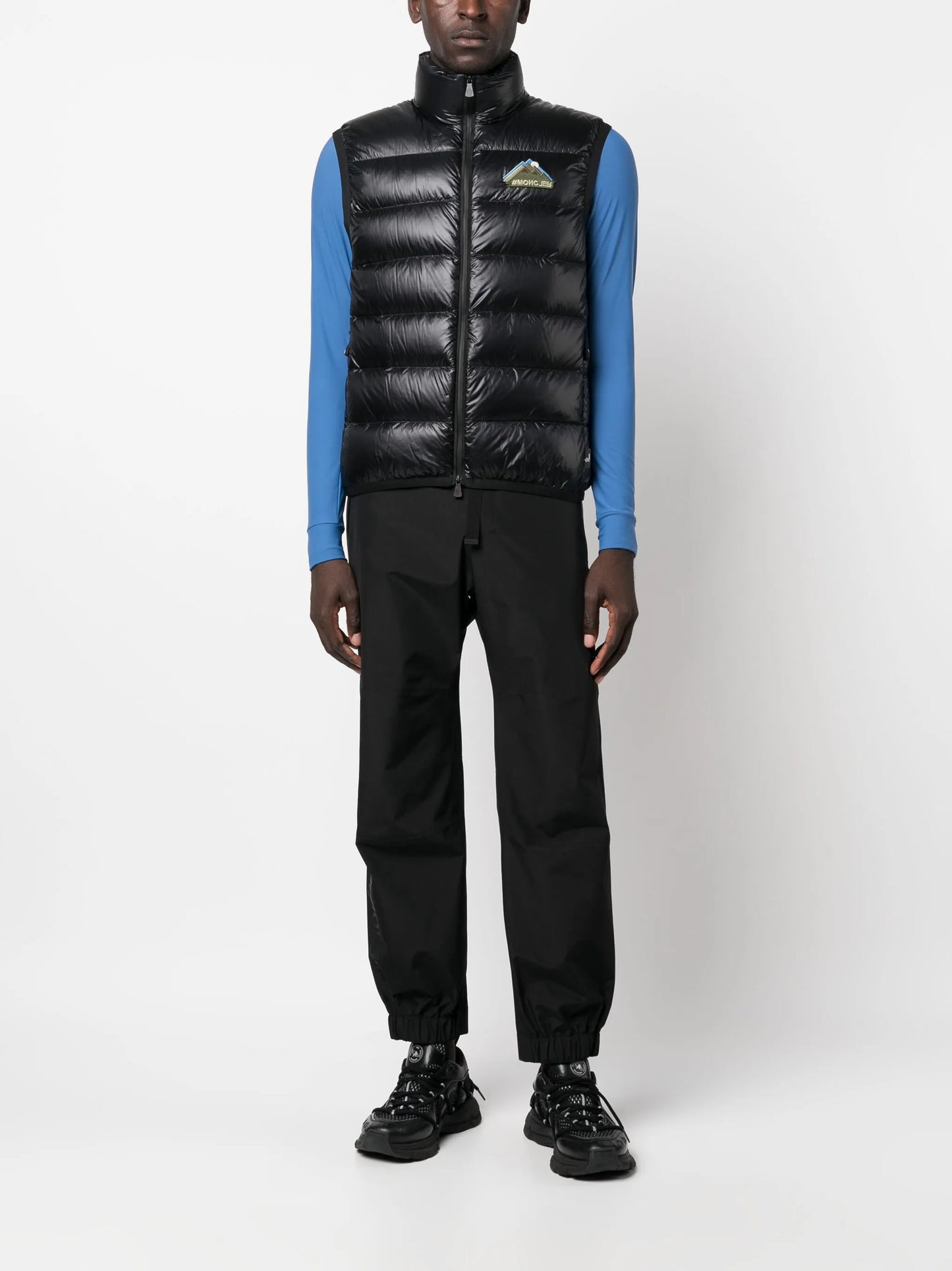 logo-patch jersey-down gilet