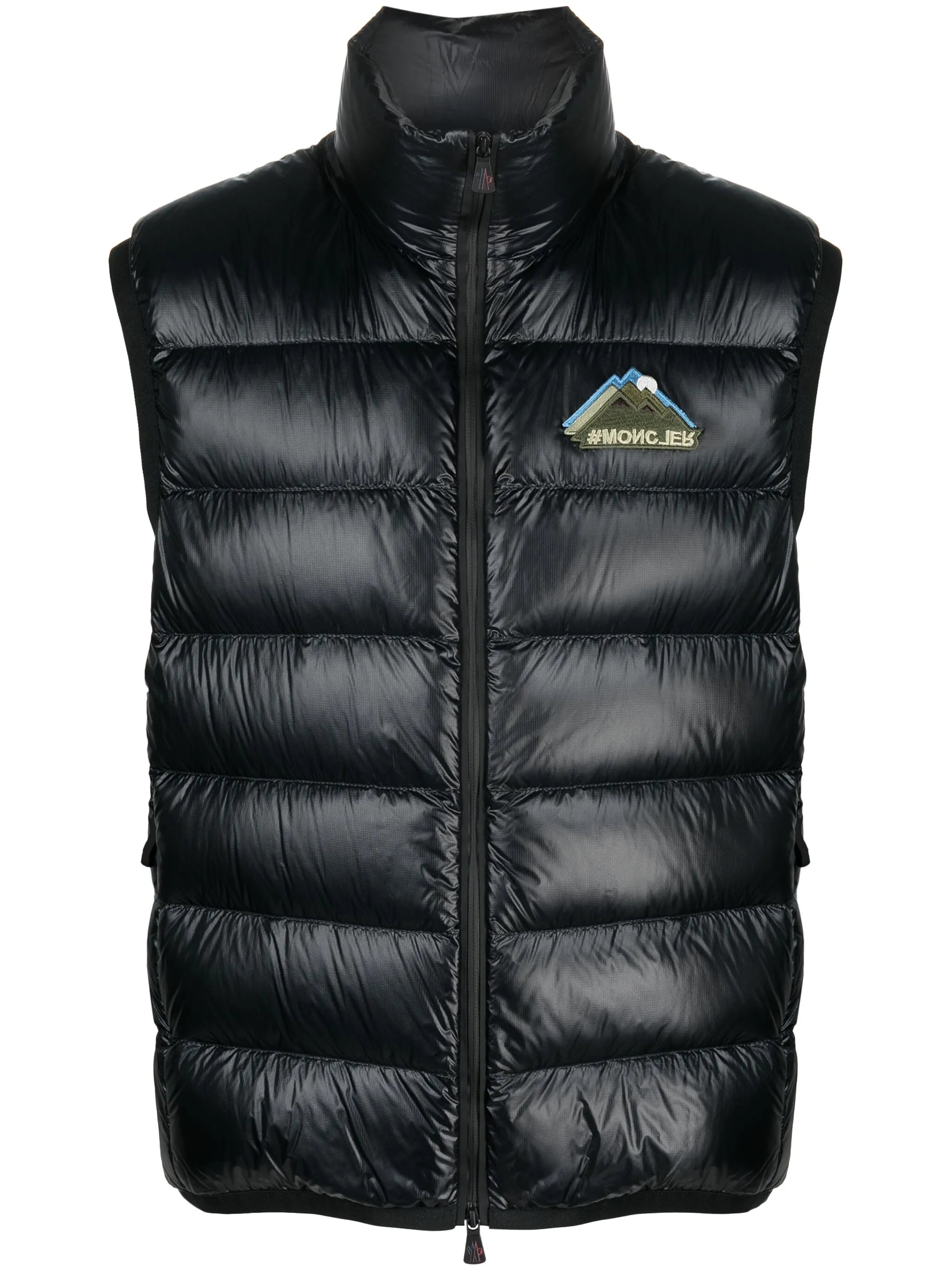 logo-patch jersey-down gilet