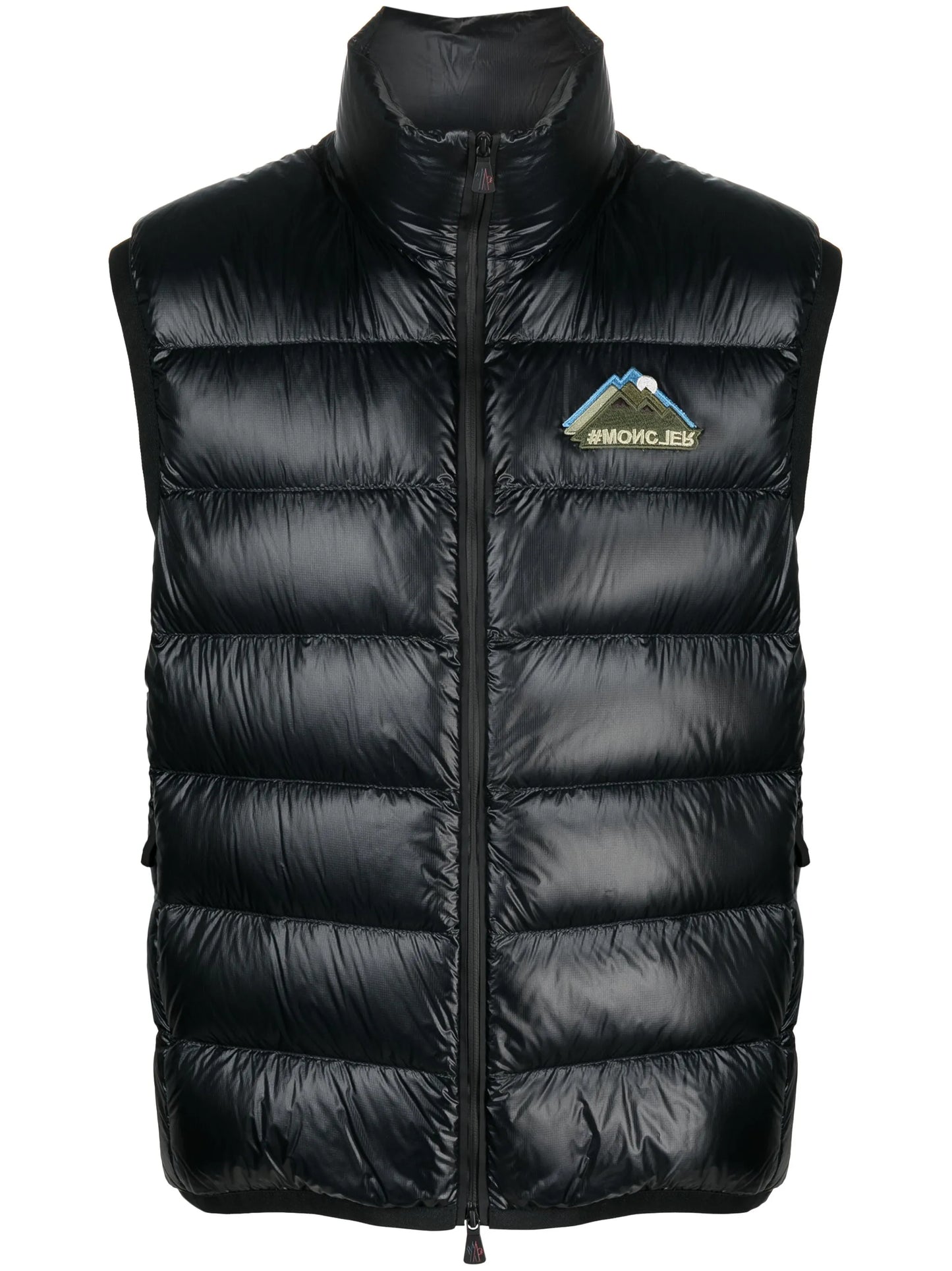 logo-patch jersey-down gilet