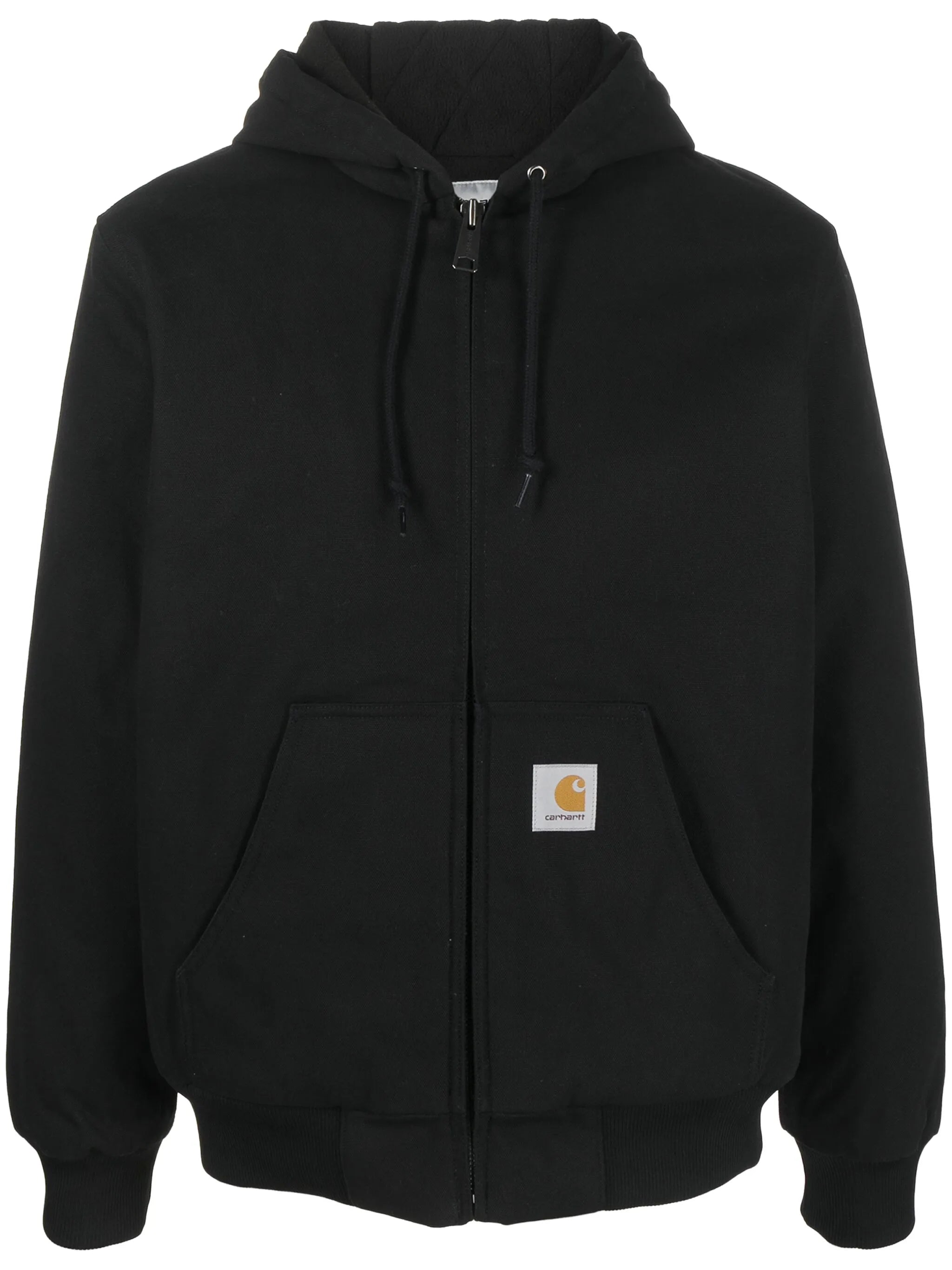 logo-patch cotton hooded jacket