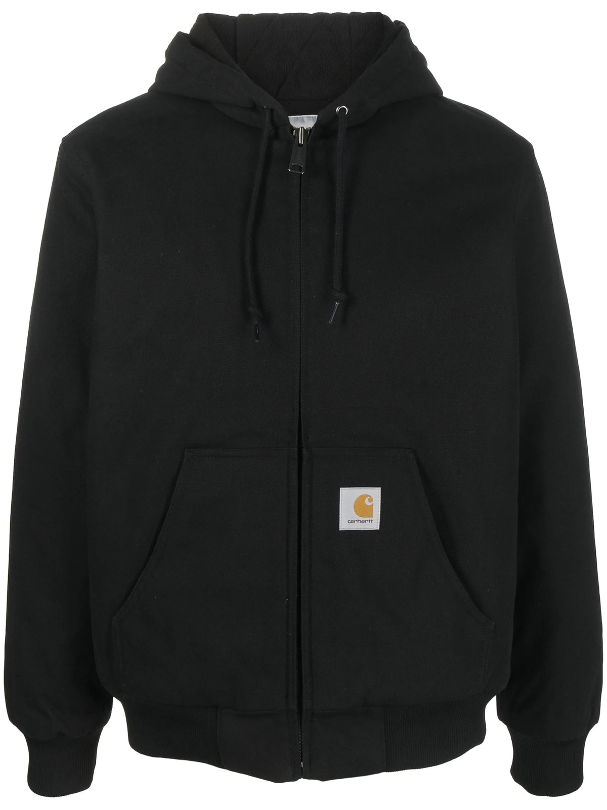 logo-patch cotton hooded jacket