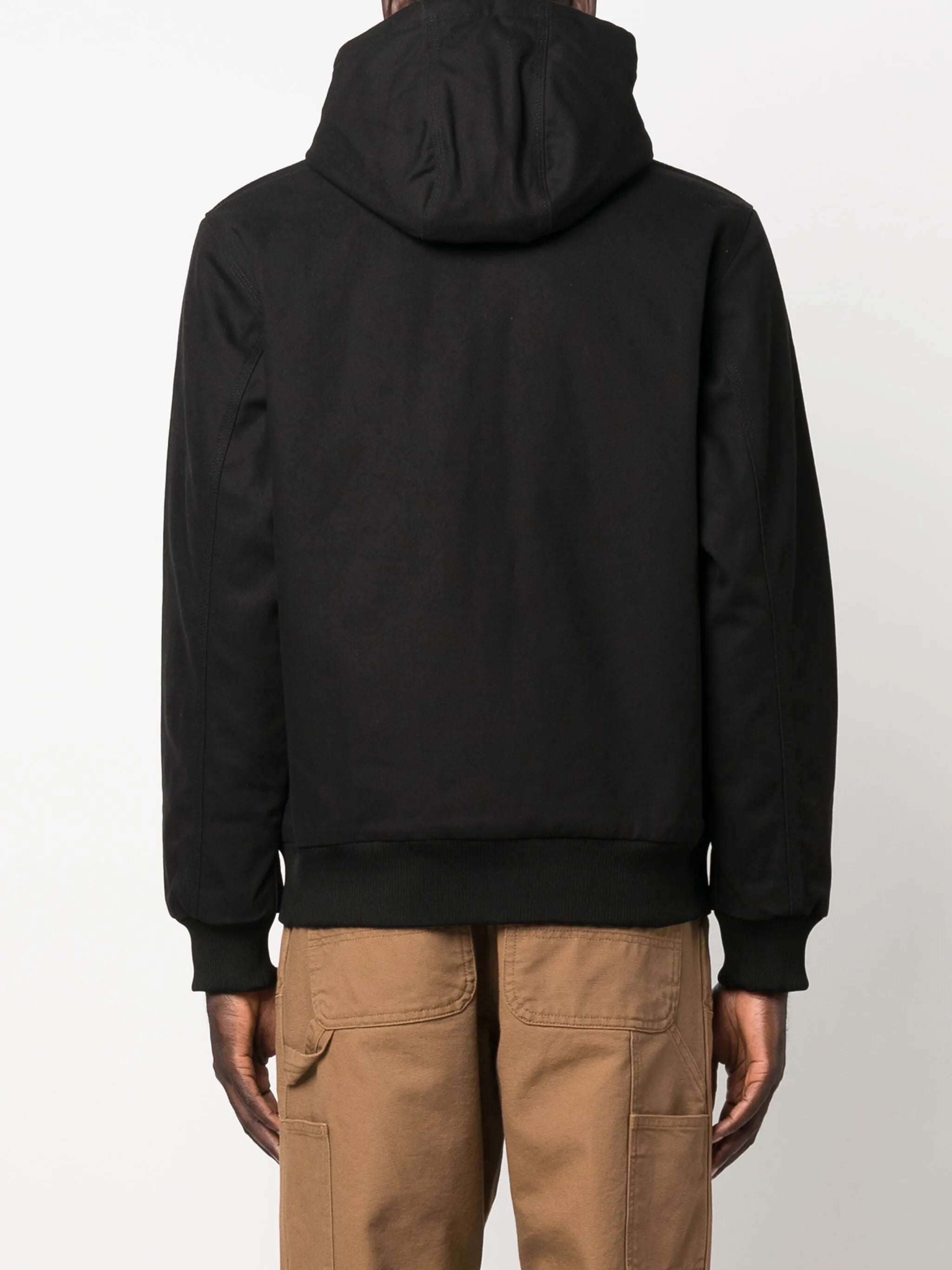 logo-patch cotton hooded jacket
