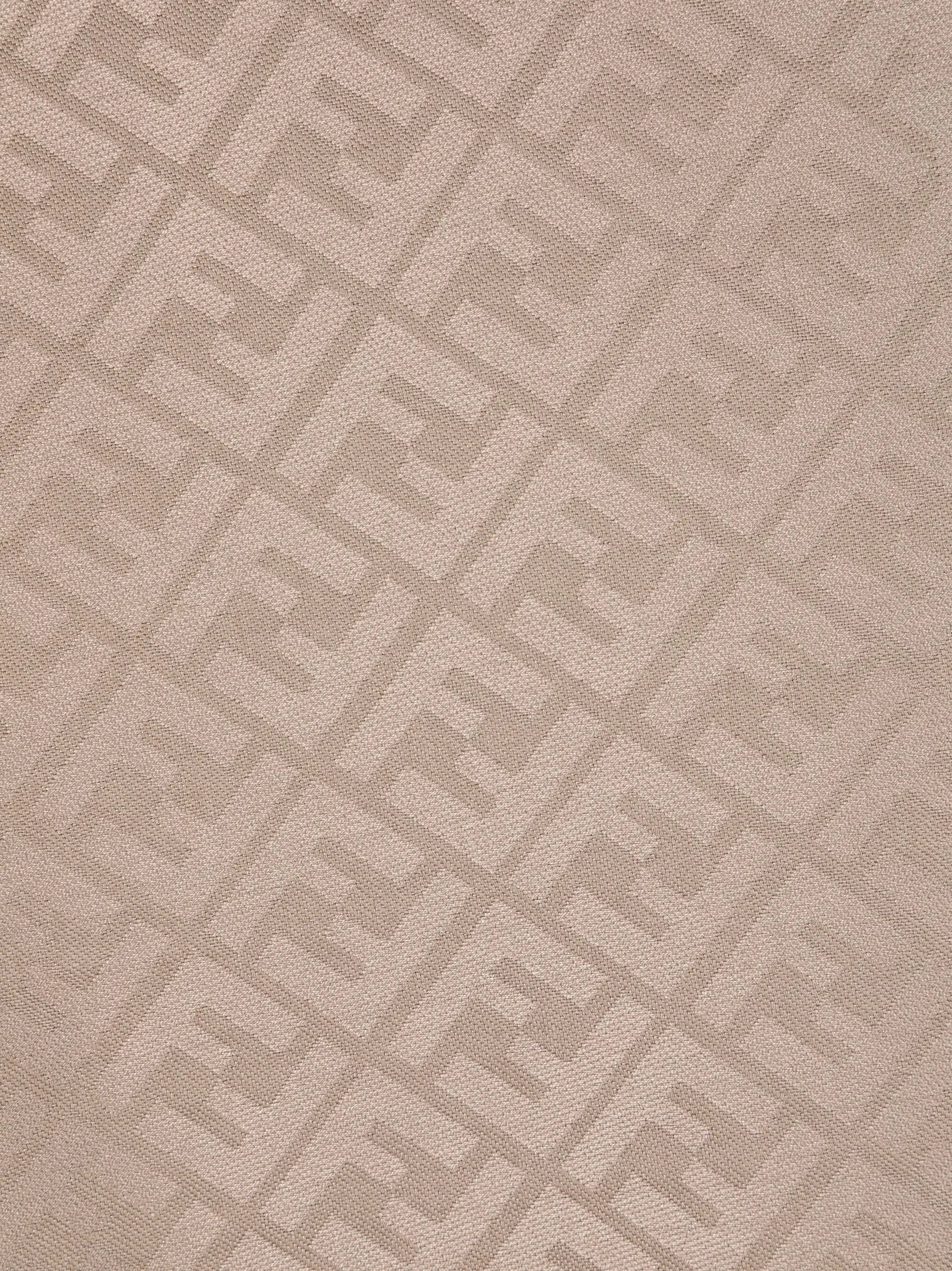 monogram-pattern frayed-hem scarf