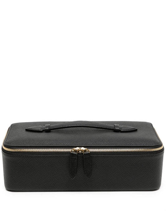 Panama leather jewellery travel case
