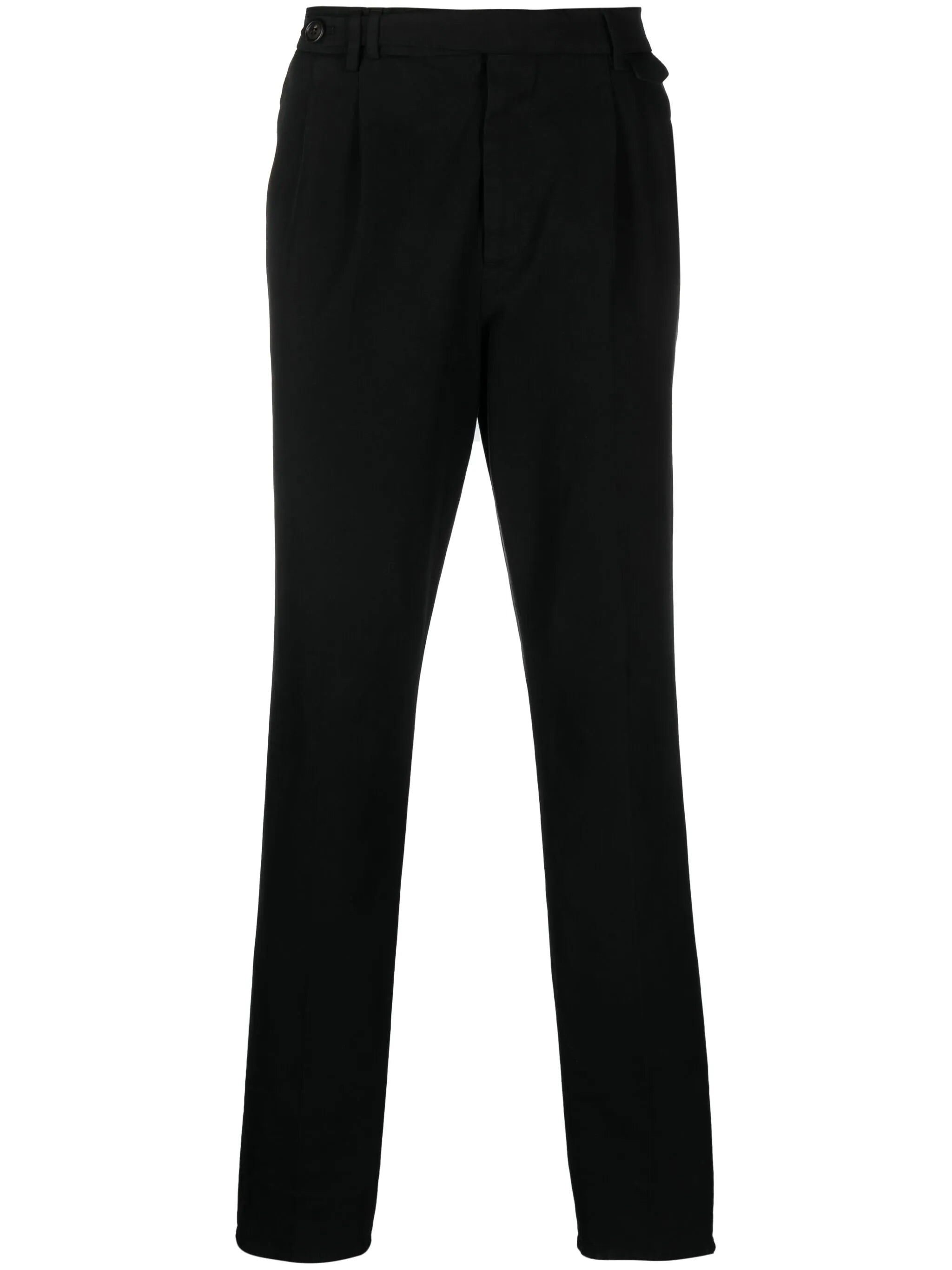 pleat-detail cotton chino trousers