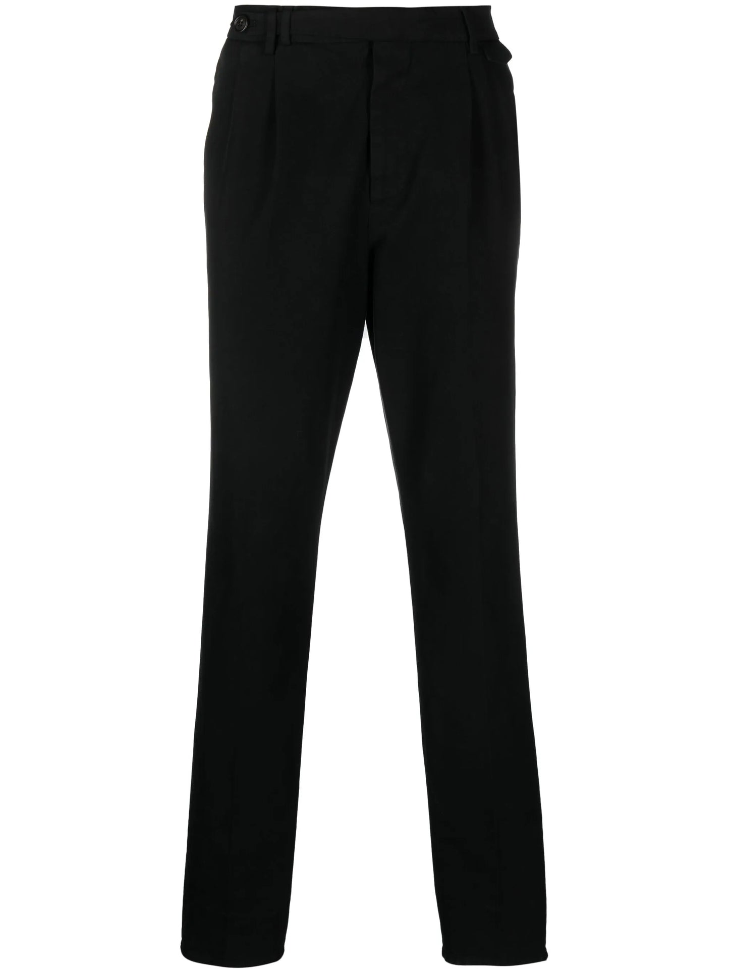 pleat-detail cotton chino trousers