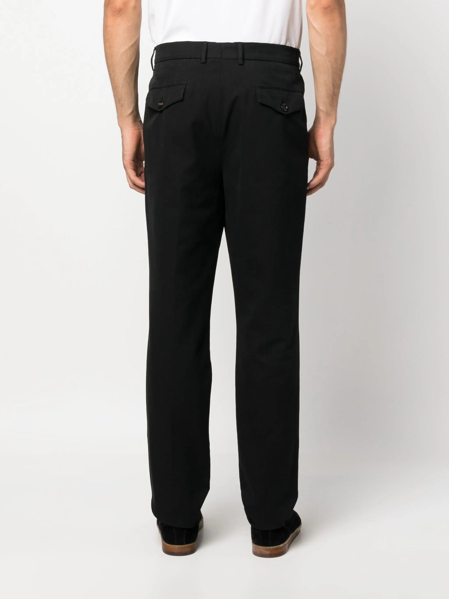 pleat-detail cotton chino trousers