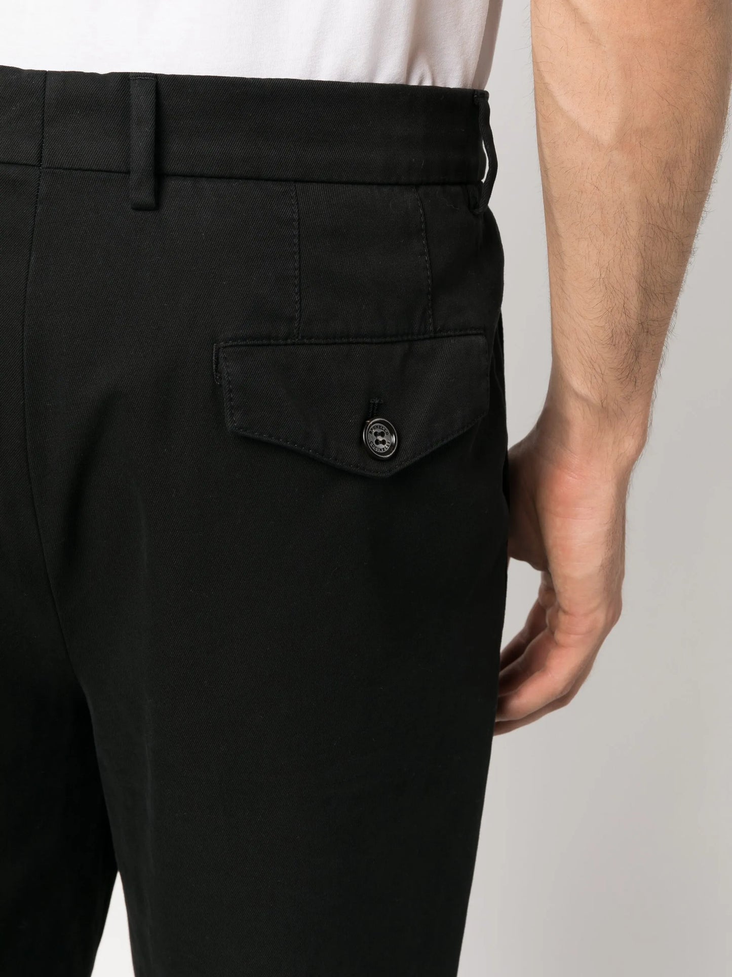 pleat-detail cotton chino trousers