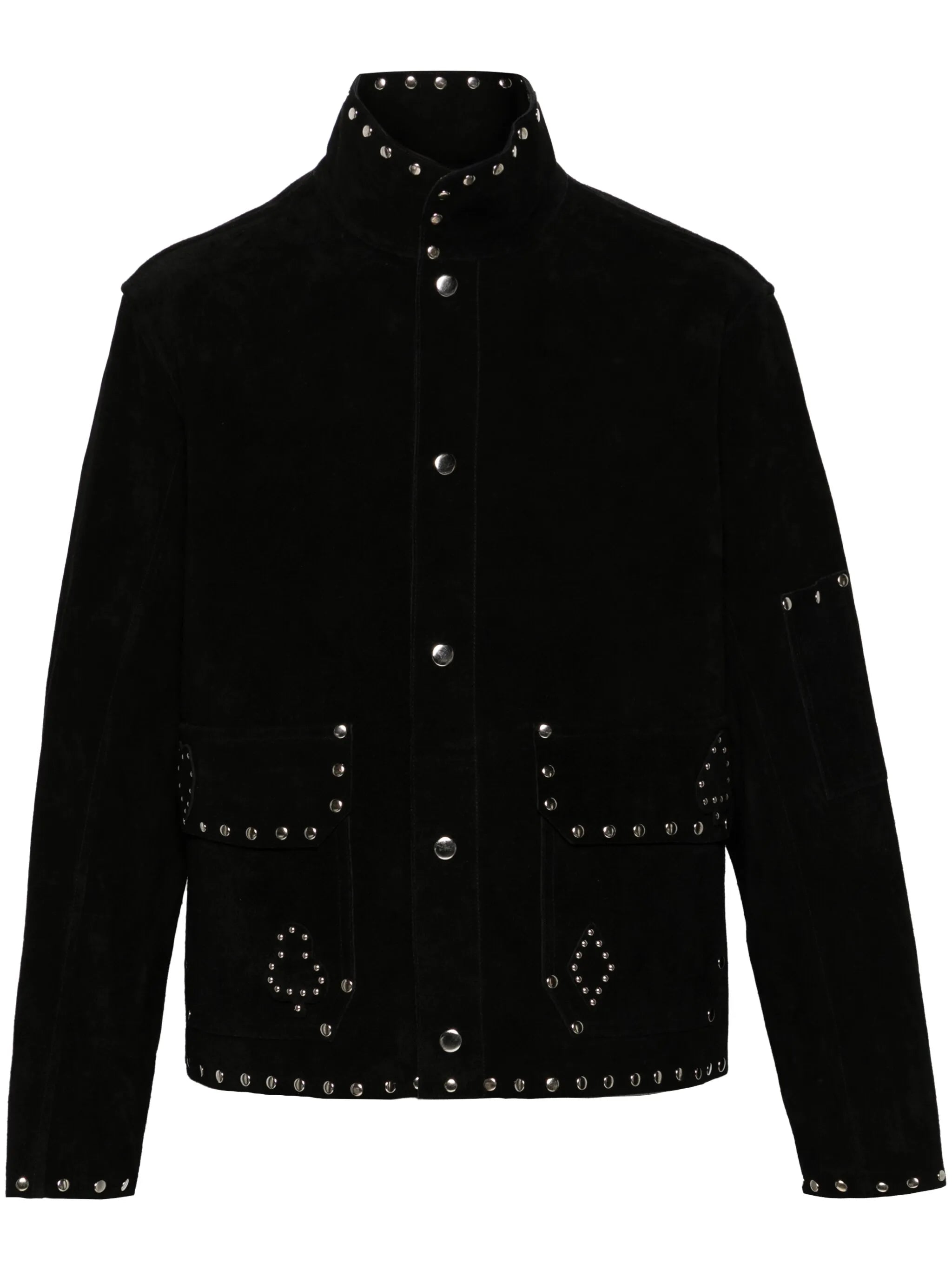 Deck Of Cards studded suede jacket