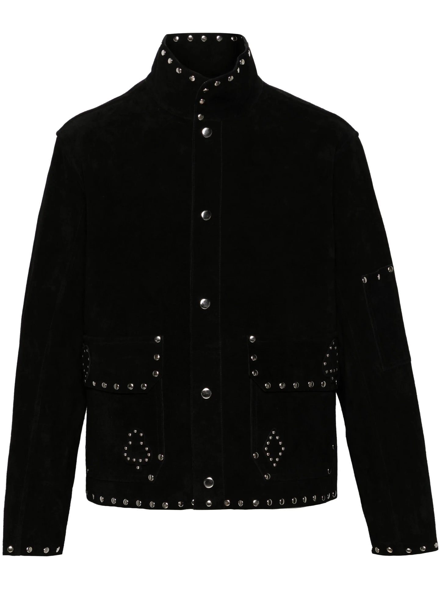 Deck Of Cards studded suede jacket