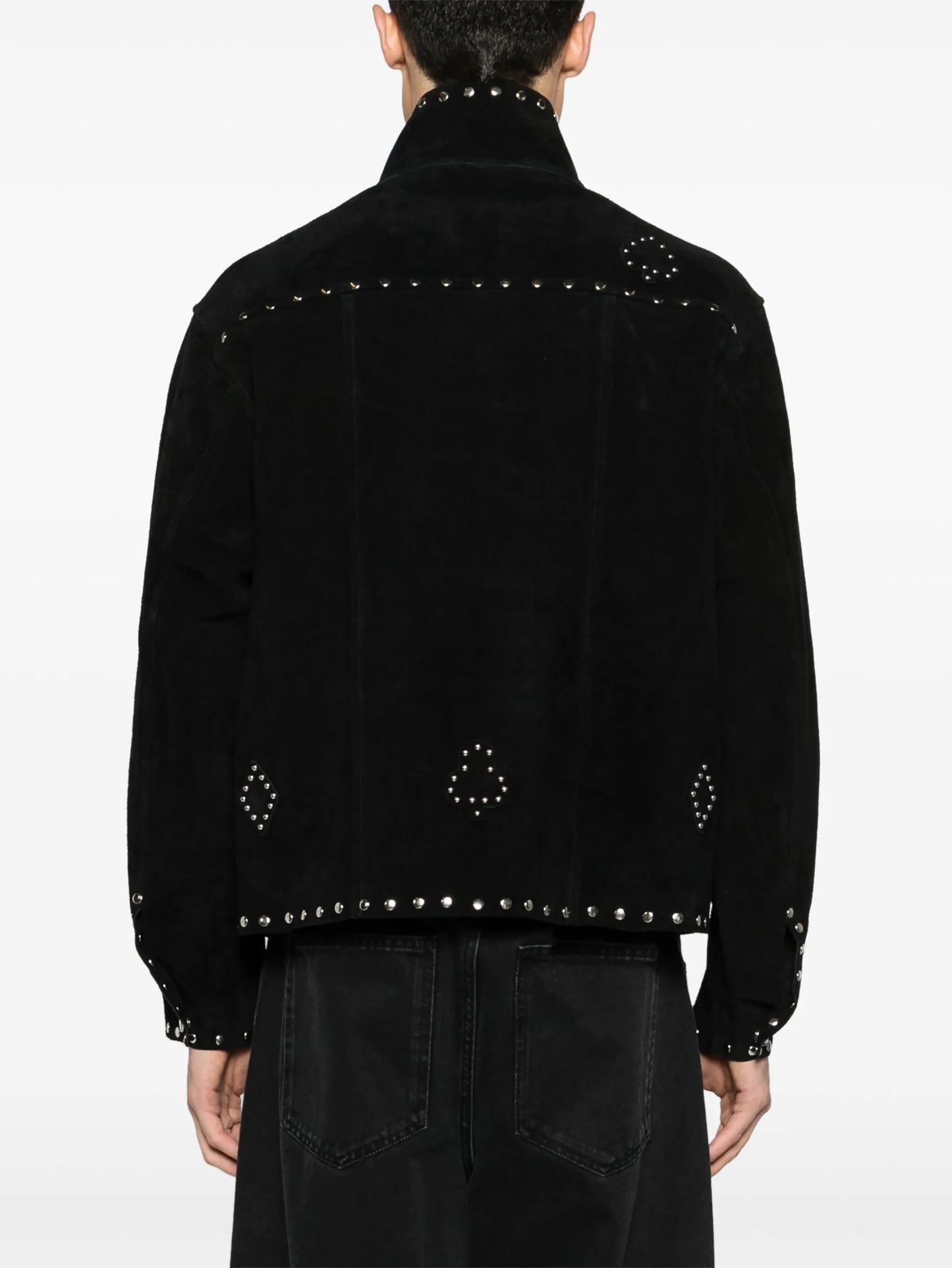 Deck Of Cards studded suede jacket