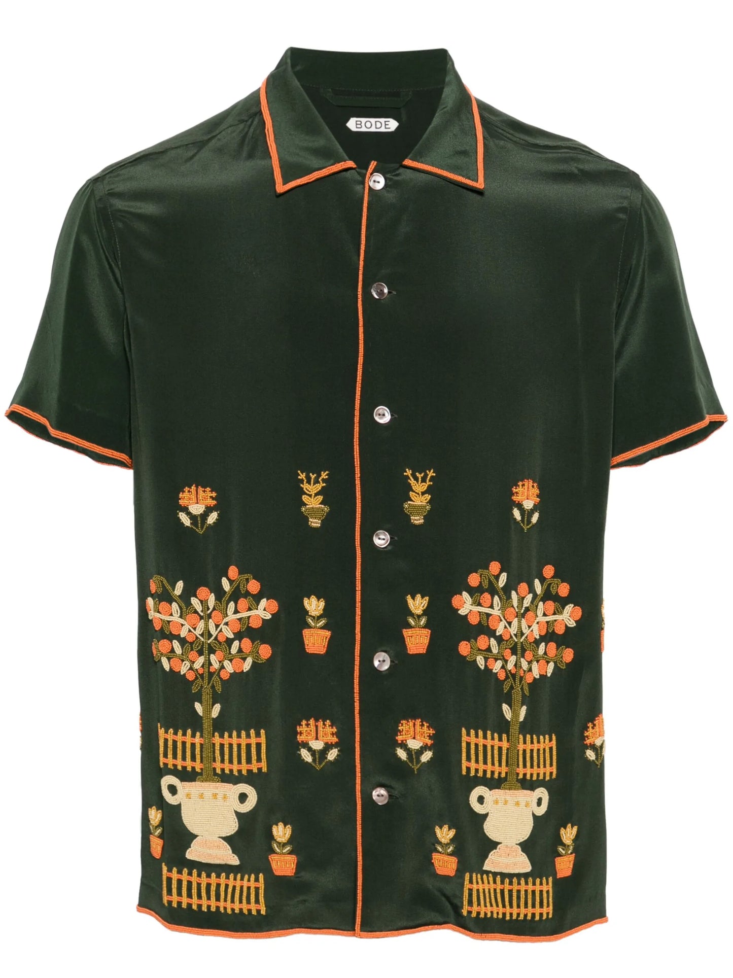 bead-embellished silk shirt