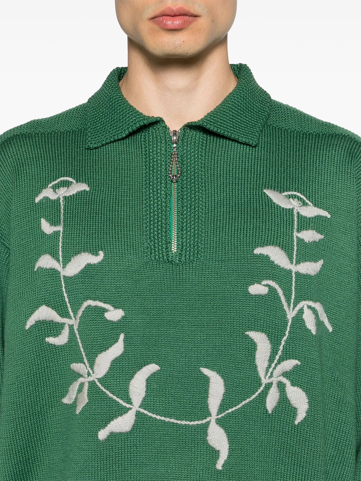 Floret wool polo jumper