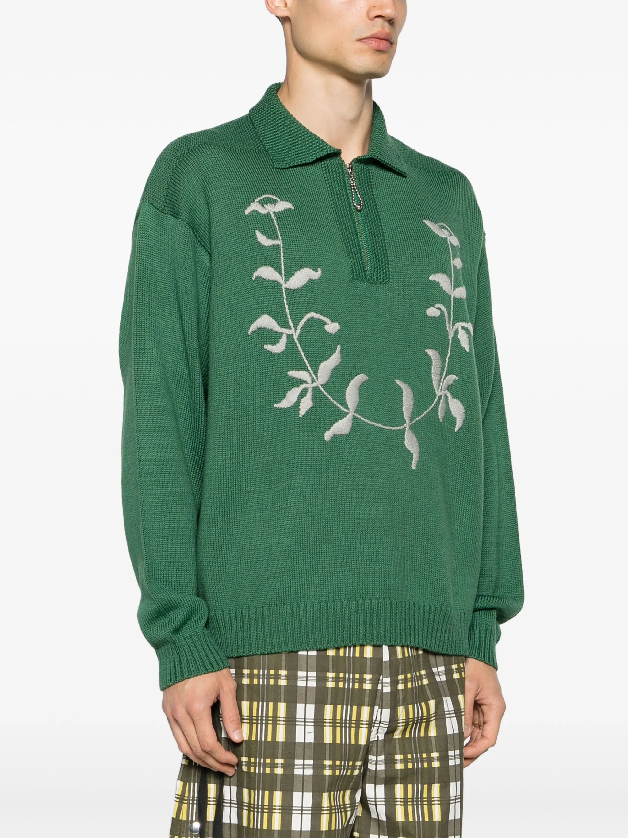 Floret wool polo jumper