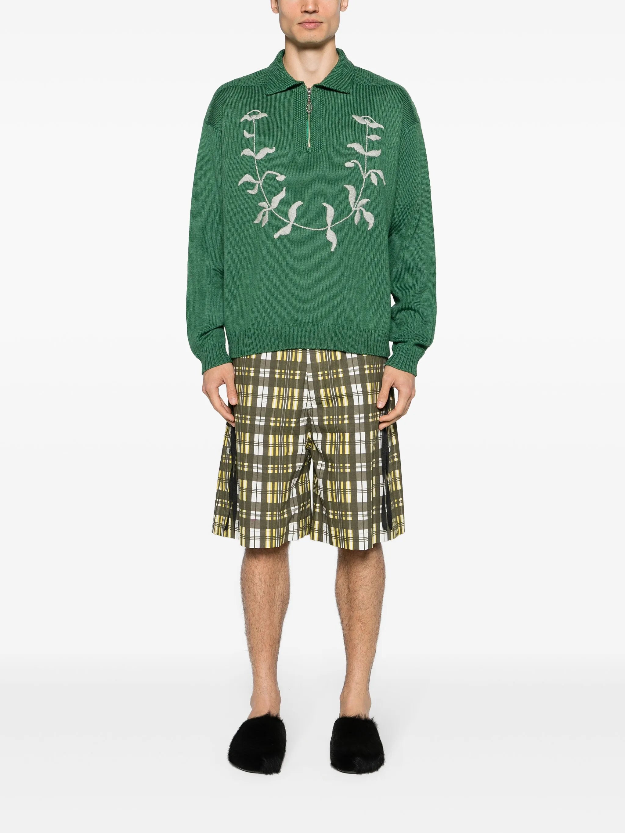 Floret wool polo jumper