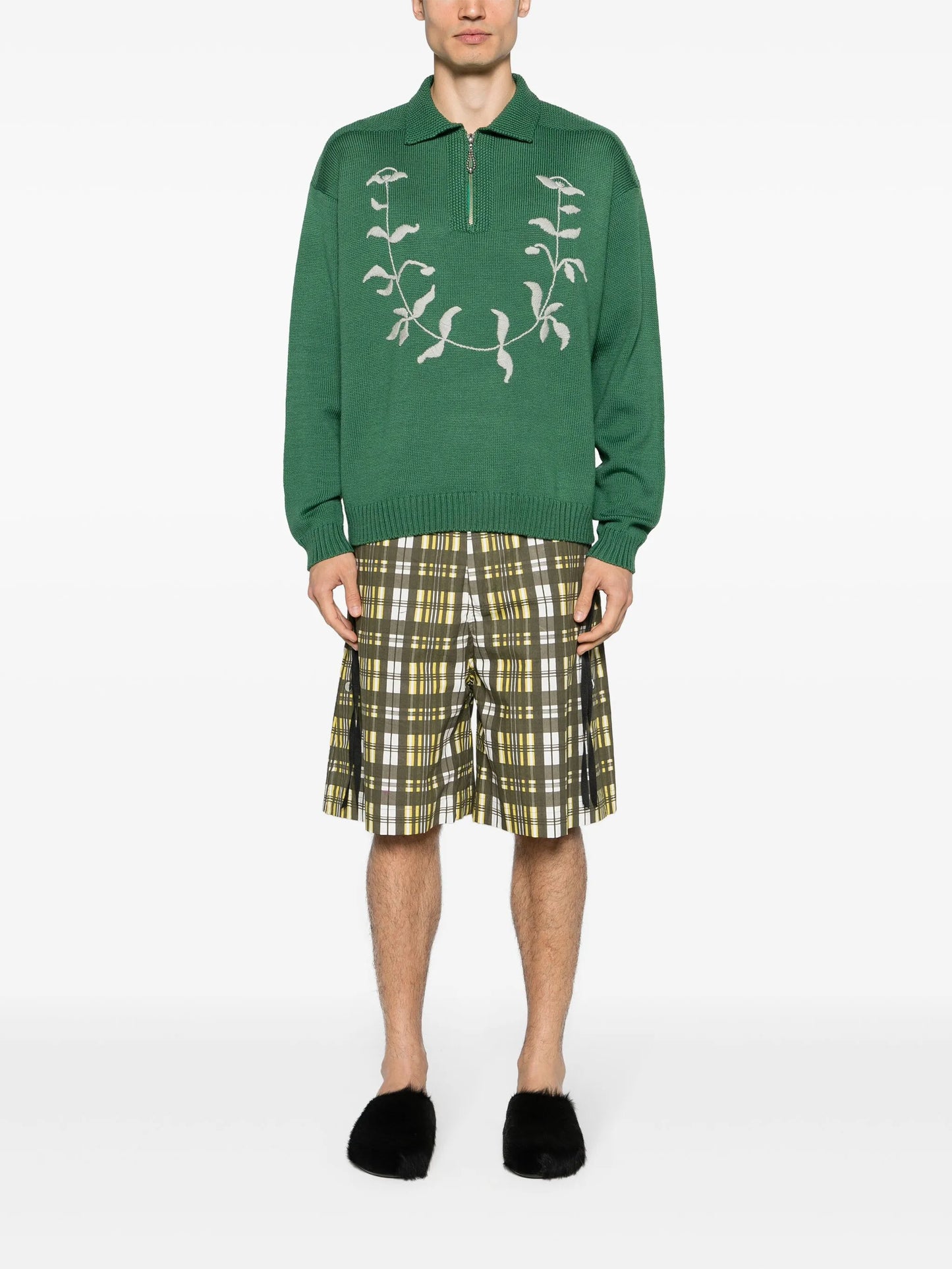 Floret wool polo jumper
