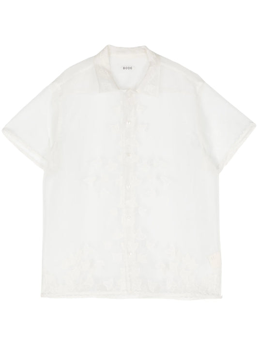 Ivy embroidered sheer shirt