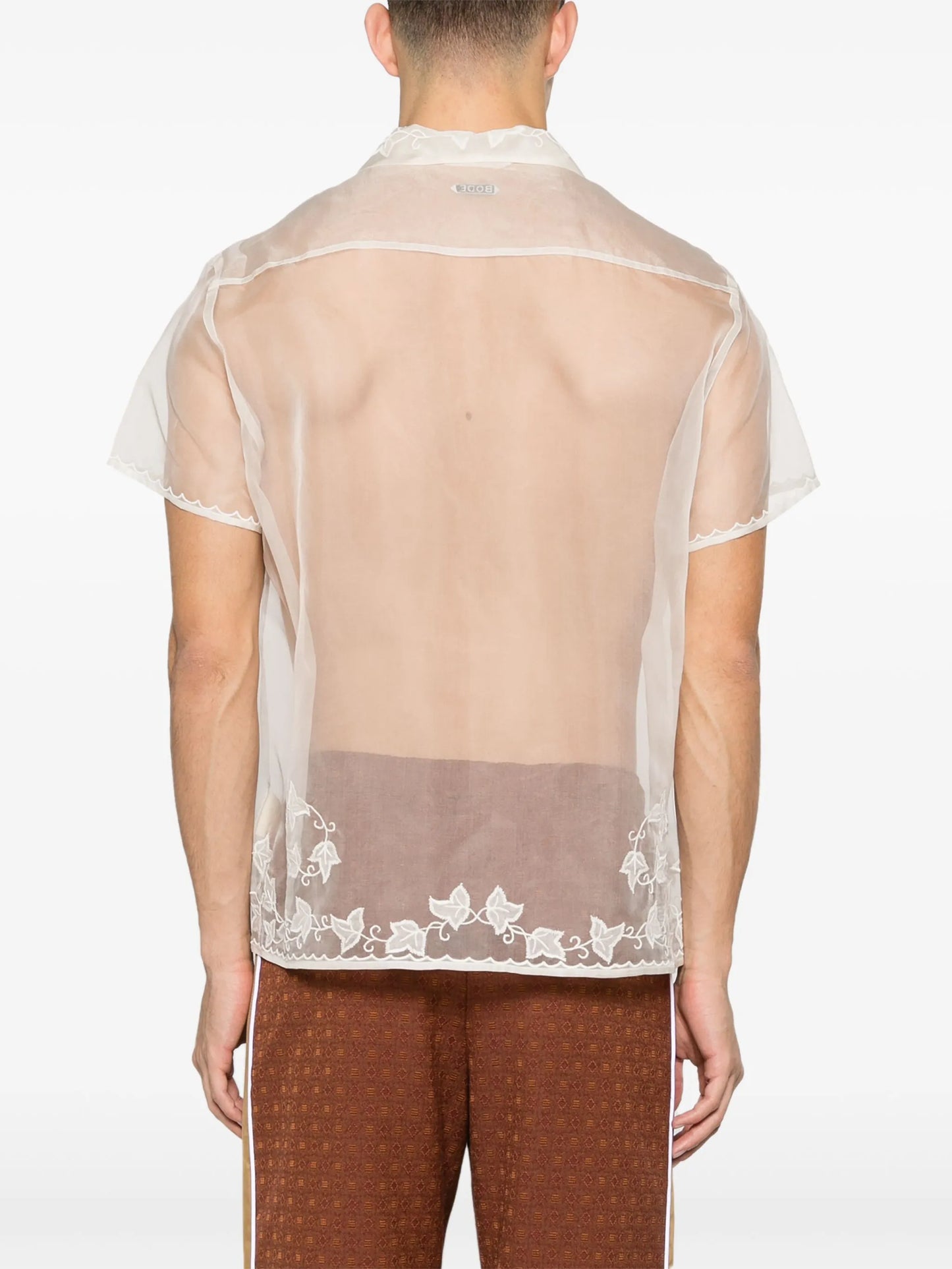 Ivy embroidered sheer shirt