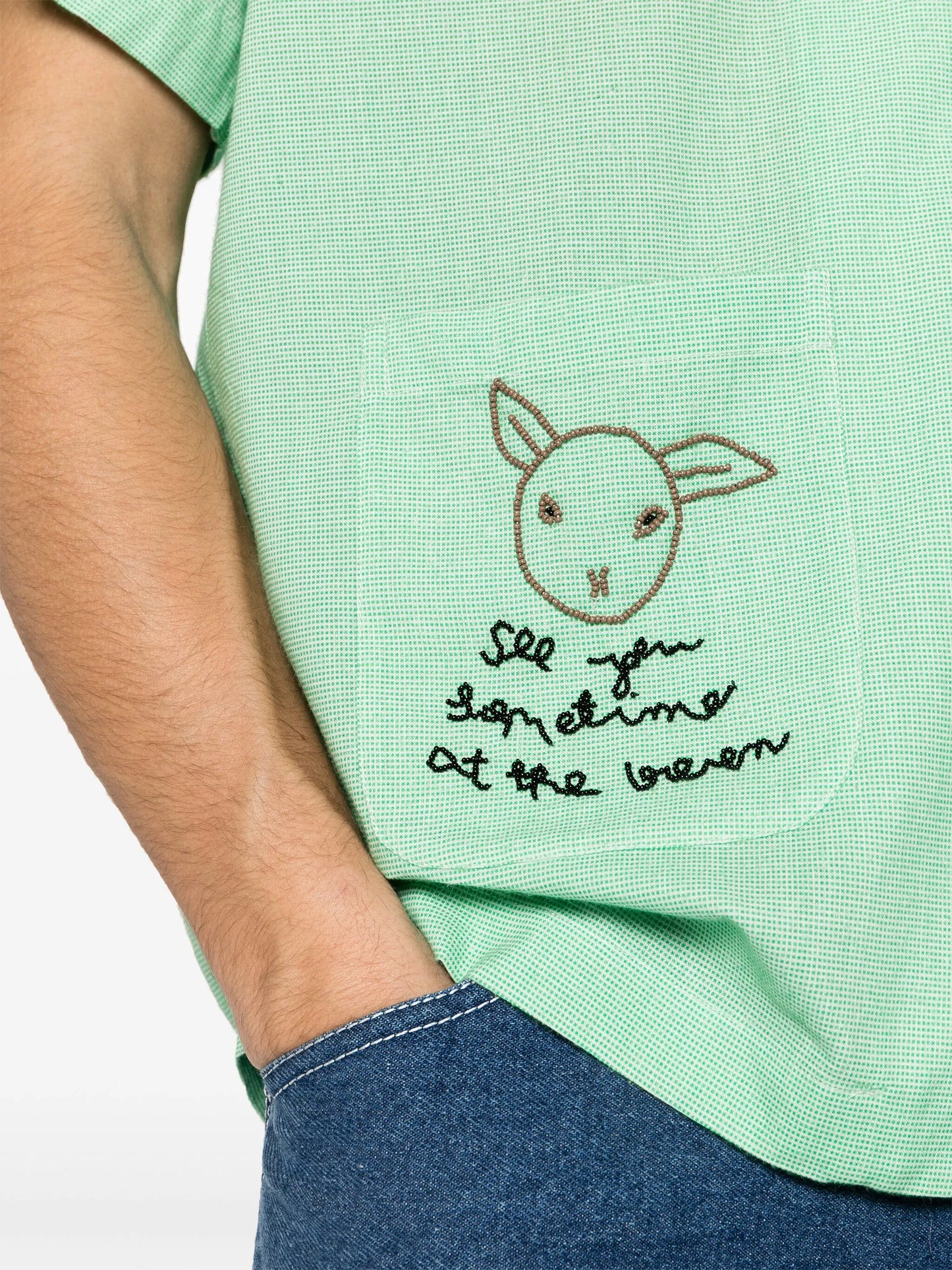 See You at the Barn checked shirt