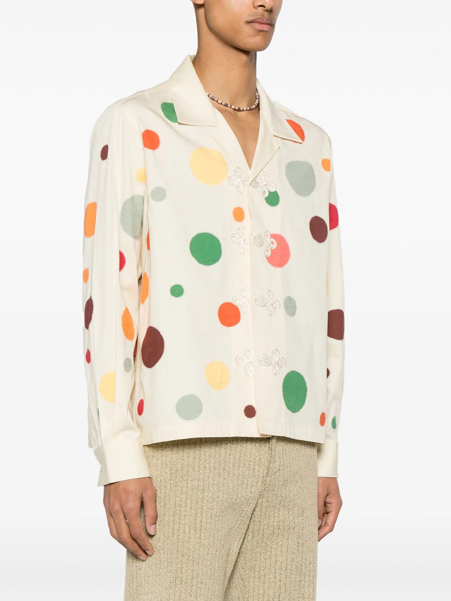 Dotted Appliqué cotton shirt