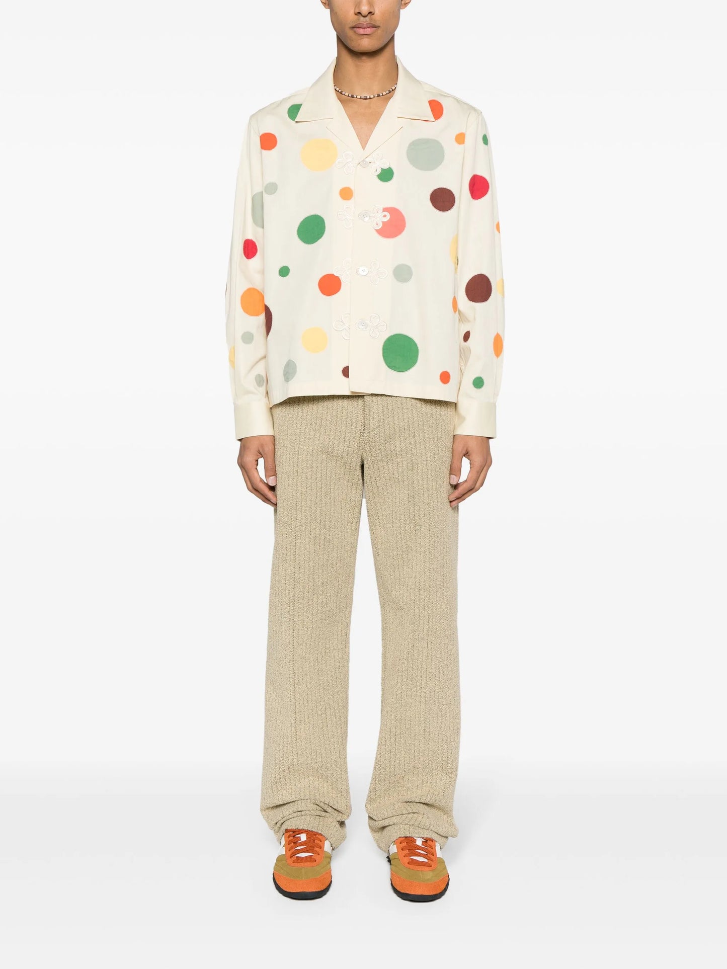 Dotted Appliqué cotton shirt