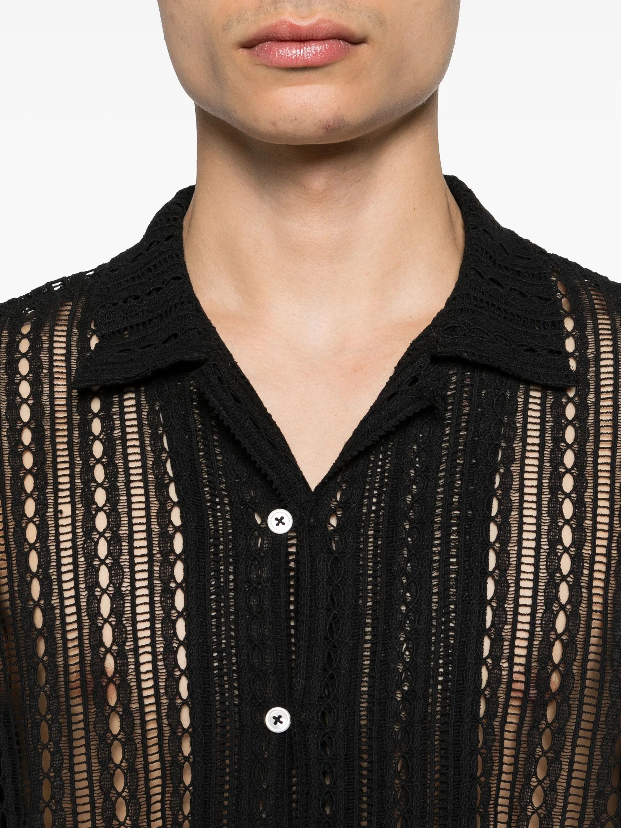 Meandering Lace cotton shirt
