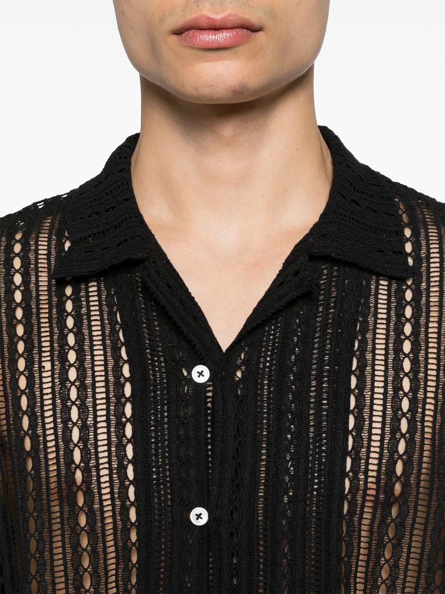 Meandering Lace cotton shirt
