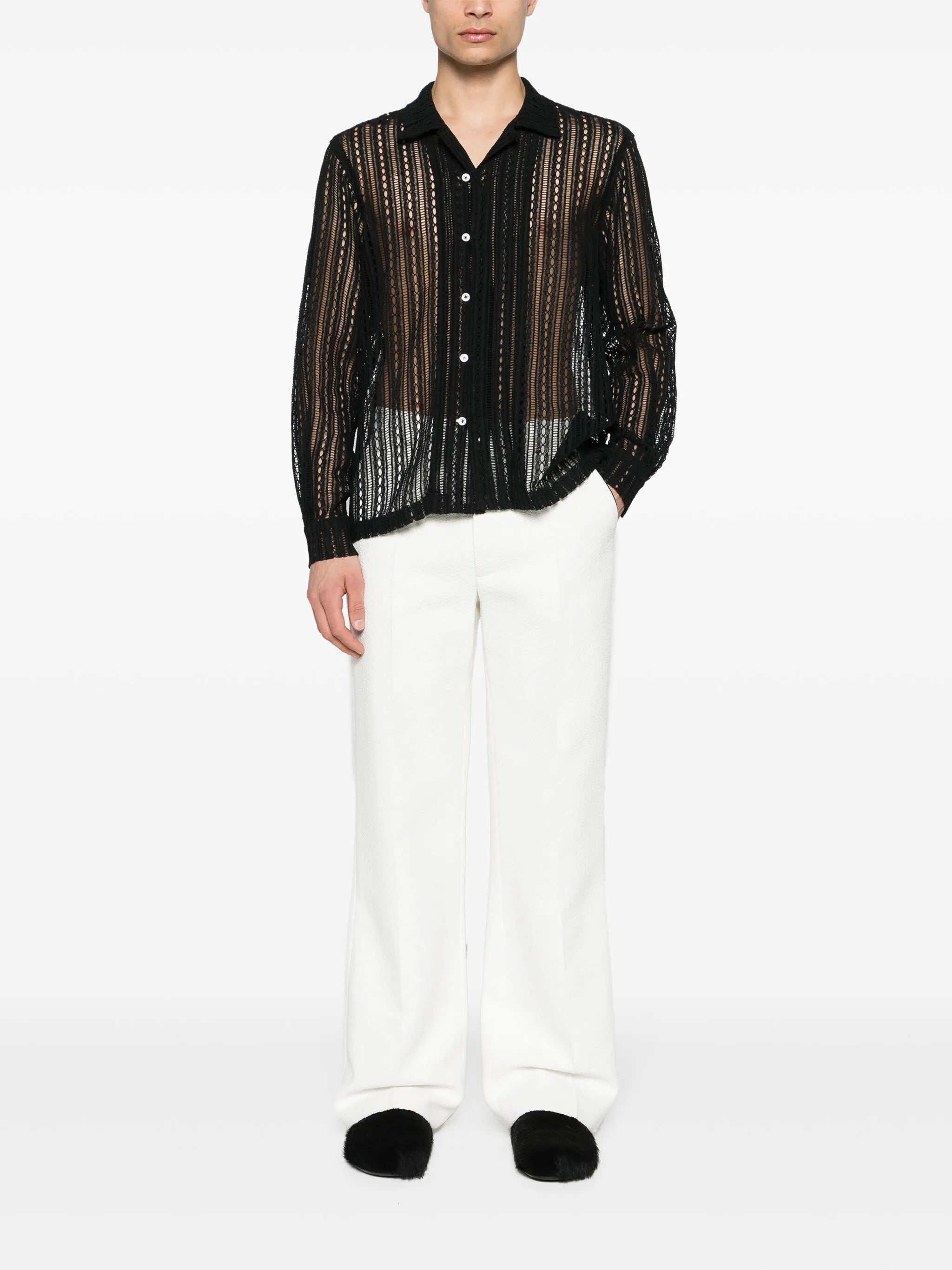 Meandering Lace cotton shirt