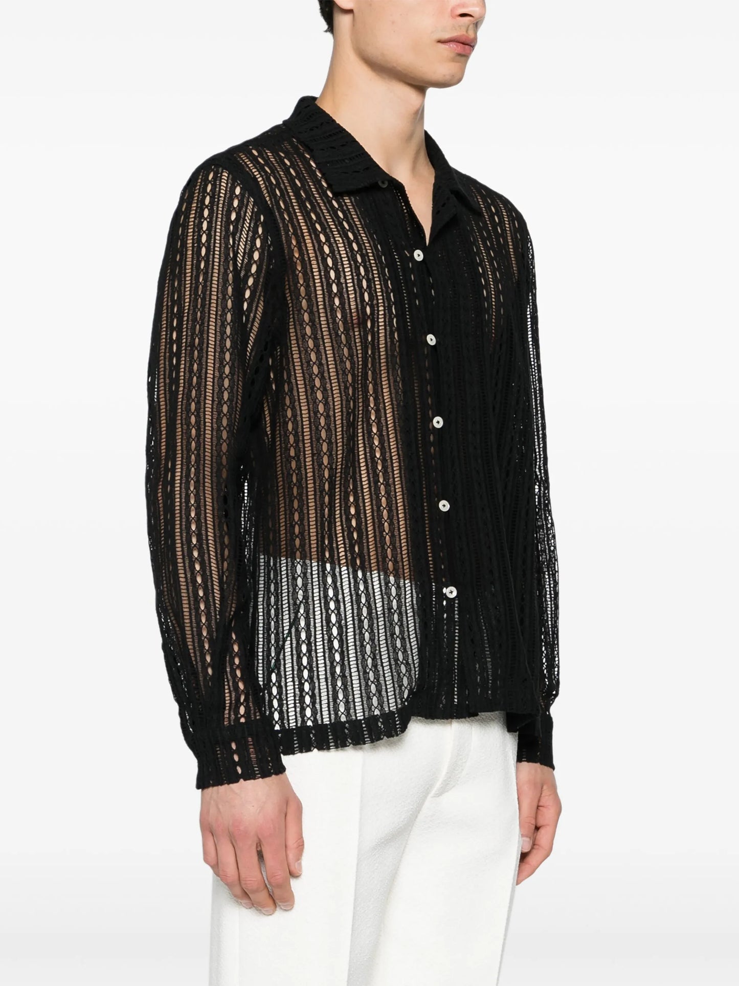 Meandering Lace cotton shirt
