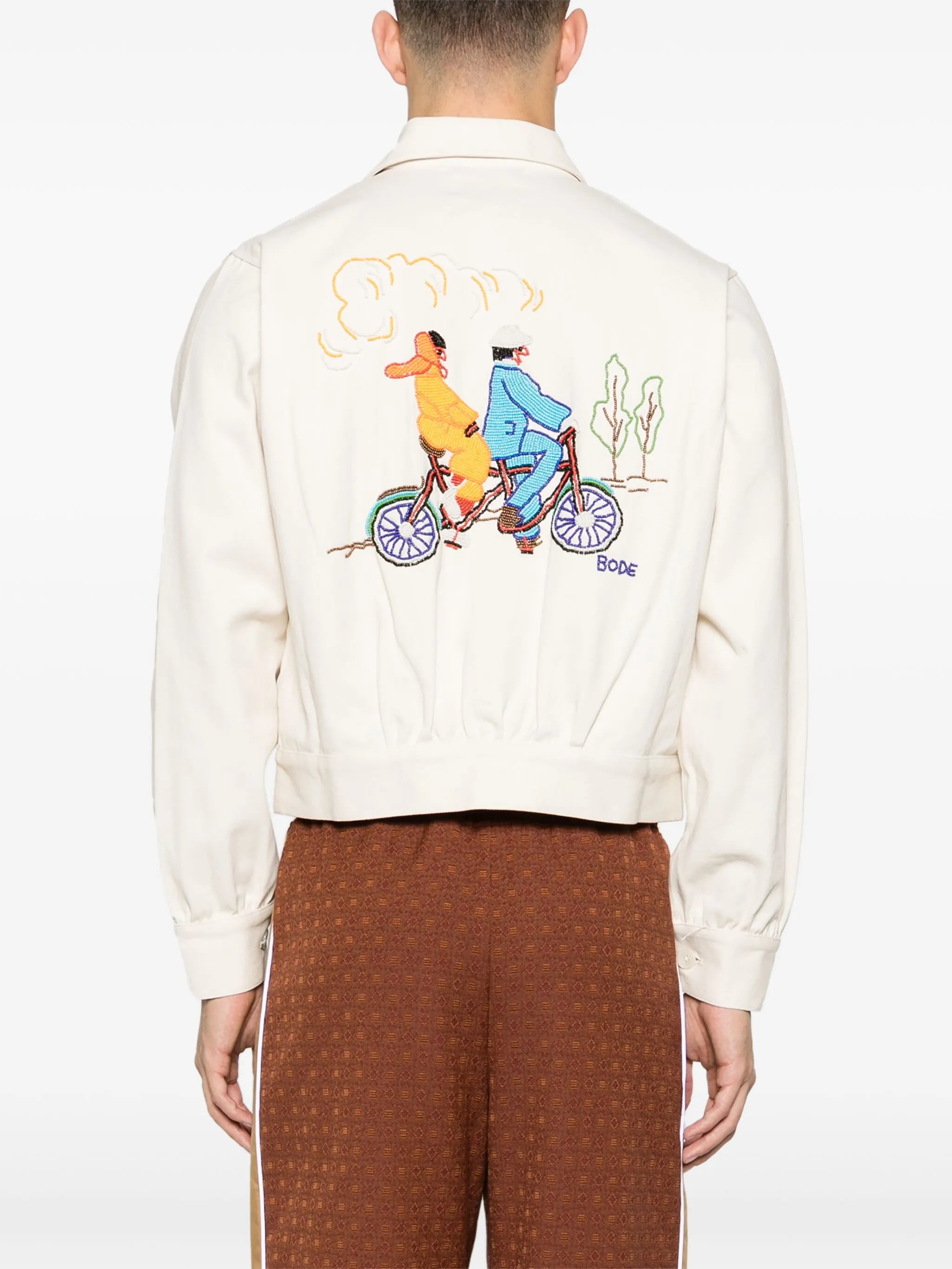 Bicycle beaded-details shirt jacket