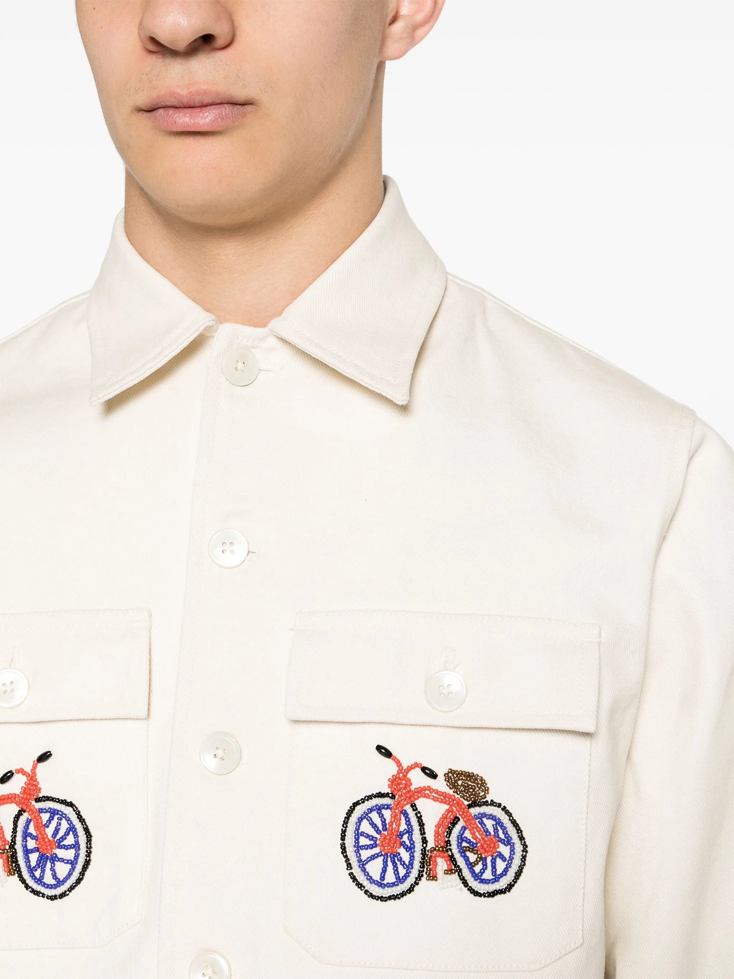Bicycle beaded-details shirt jacket