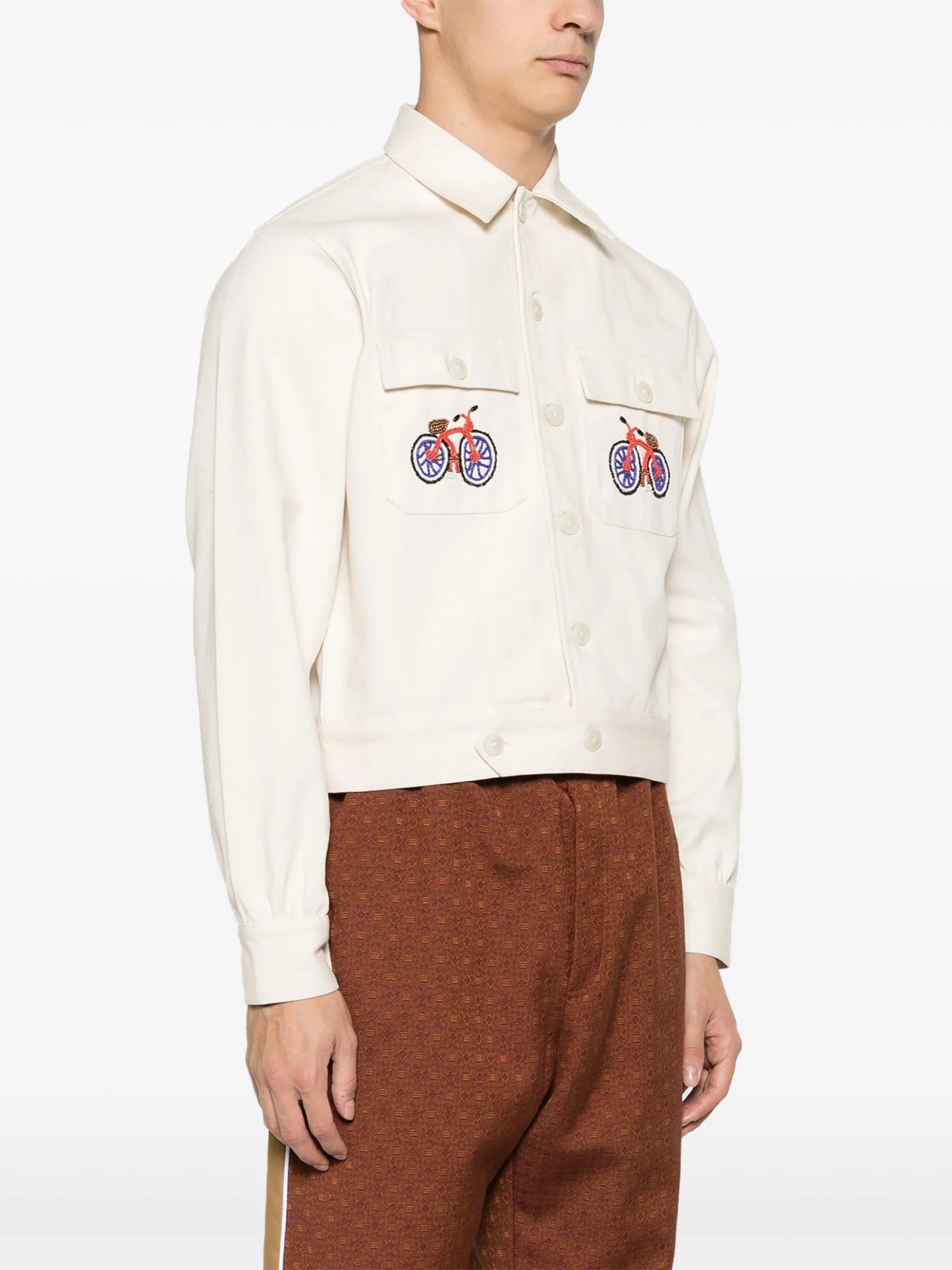 Bicycle beaded-details shirt jacket