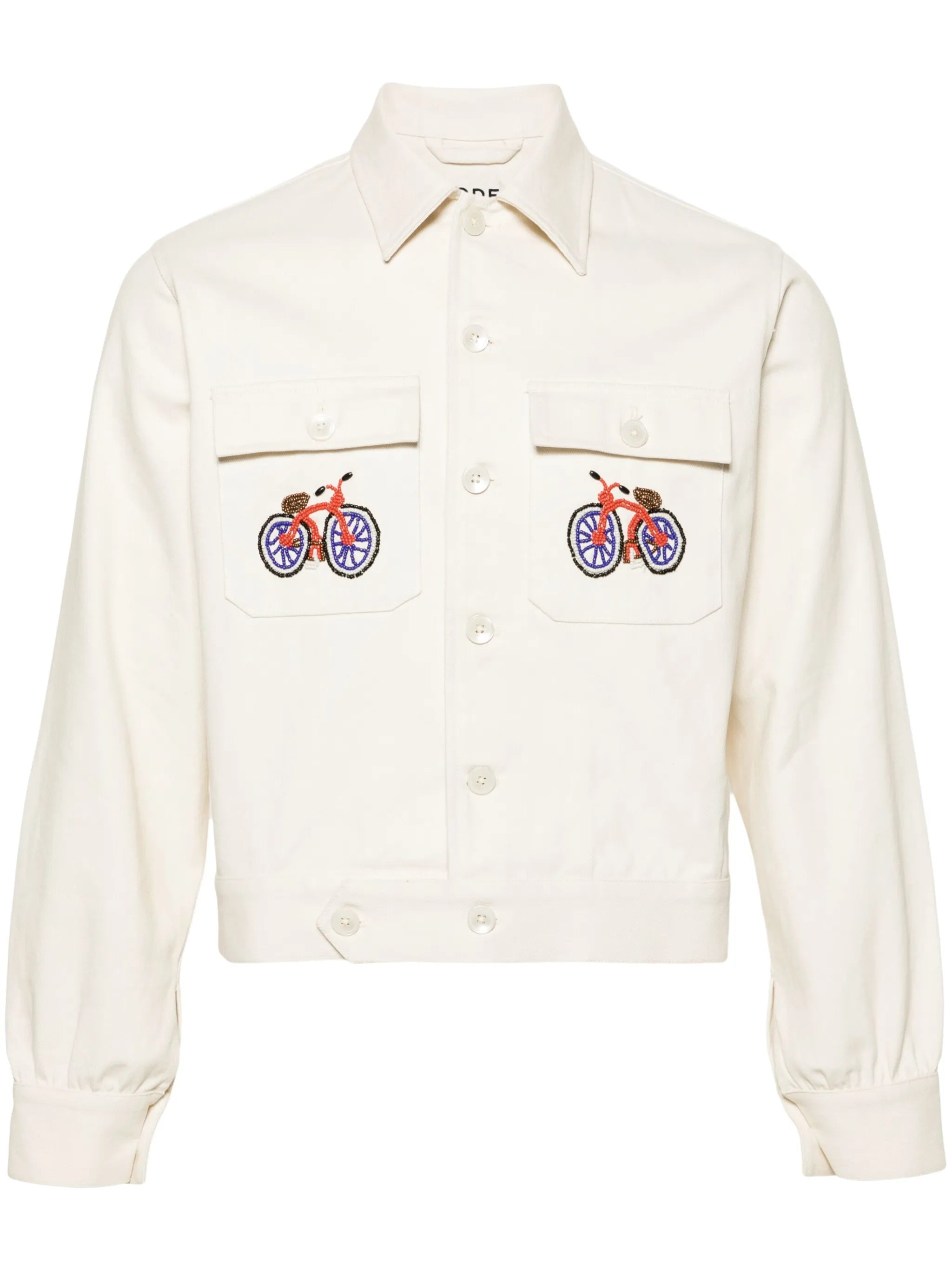 Bicycle beaded-details shirt jacket