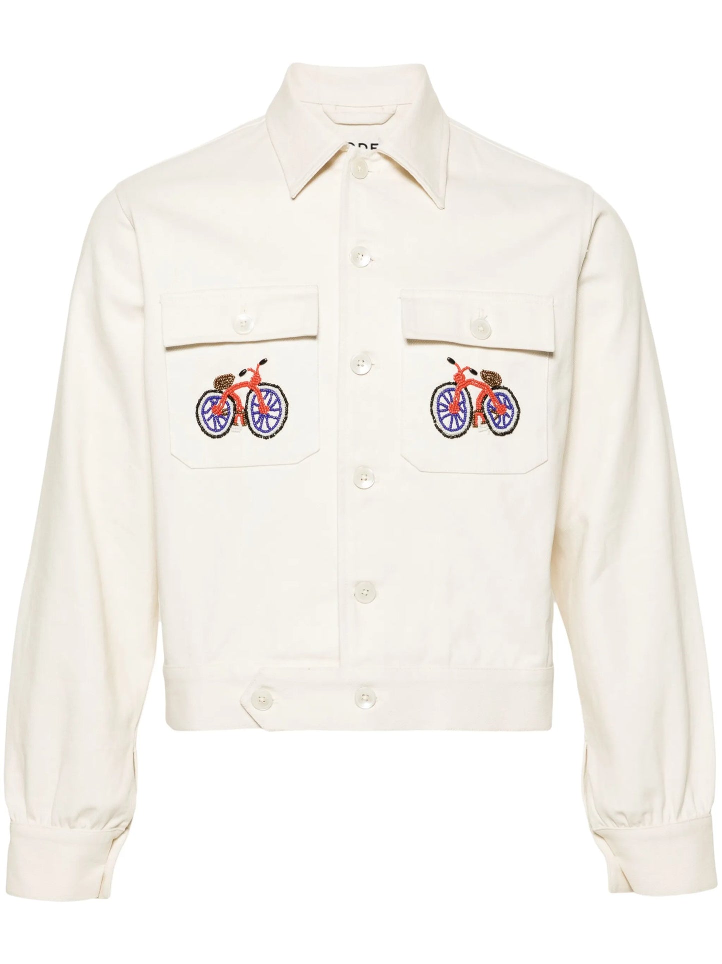 Bicycle beaded-details shirt jacket