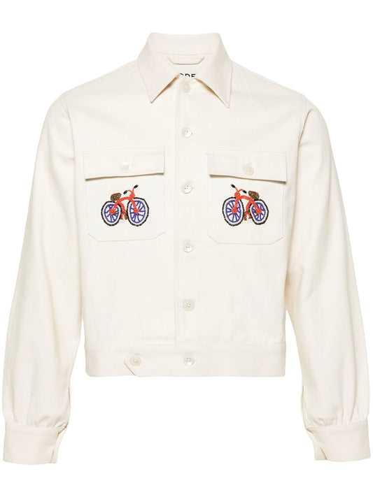 Bicycle beaded-details shirt jacket
