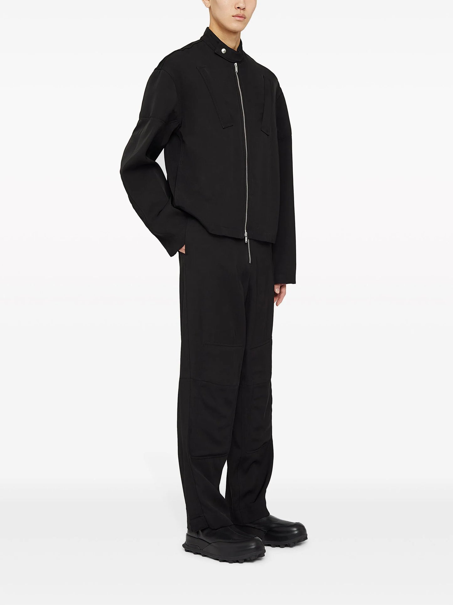 zip-up biker jacket