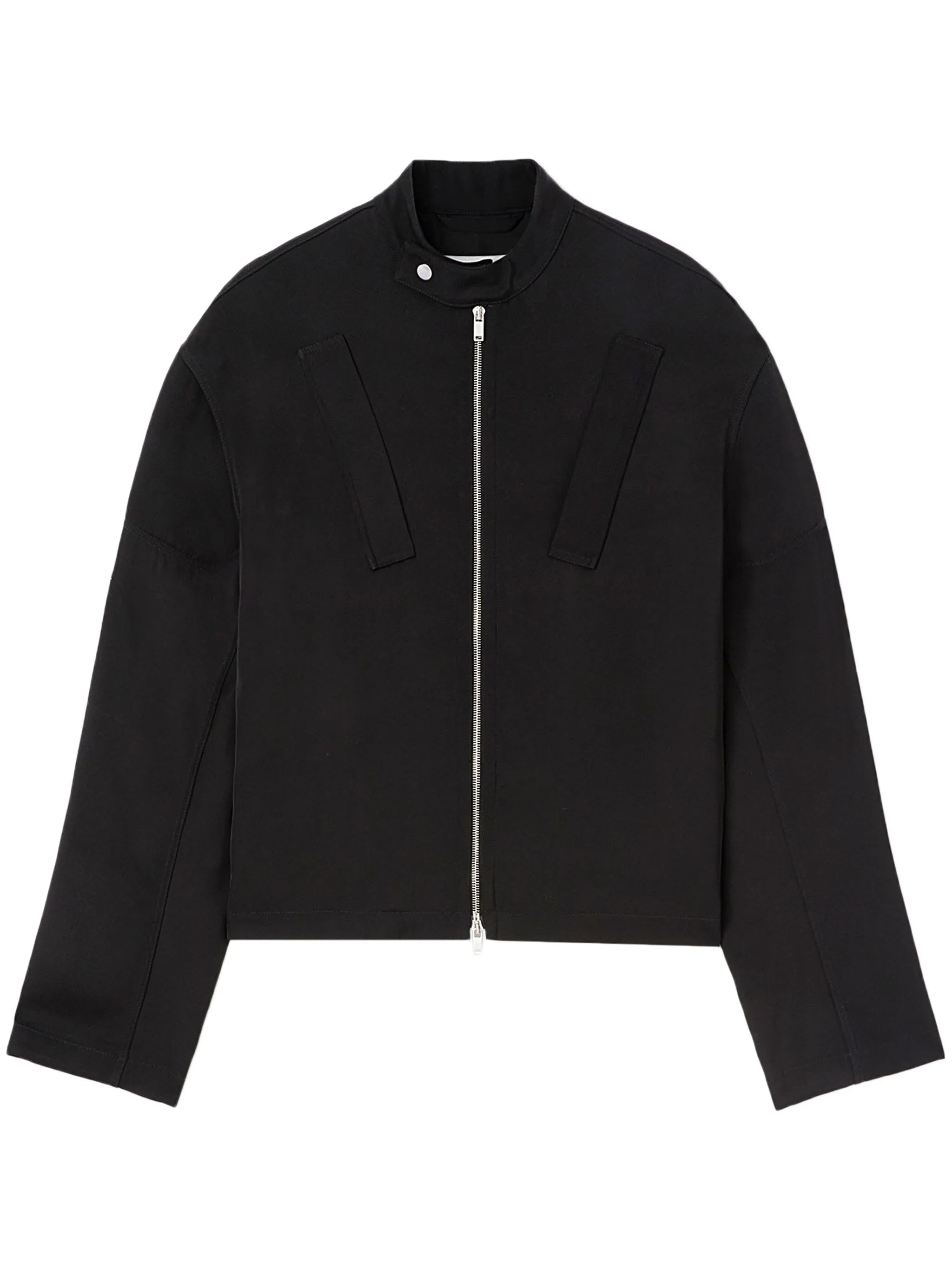 zip-up biker jacket