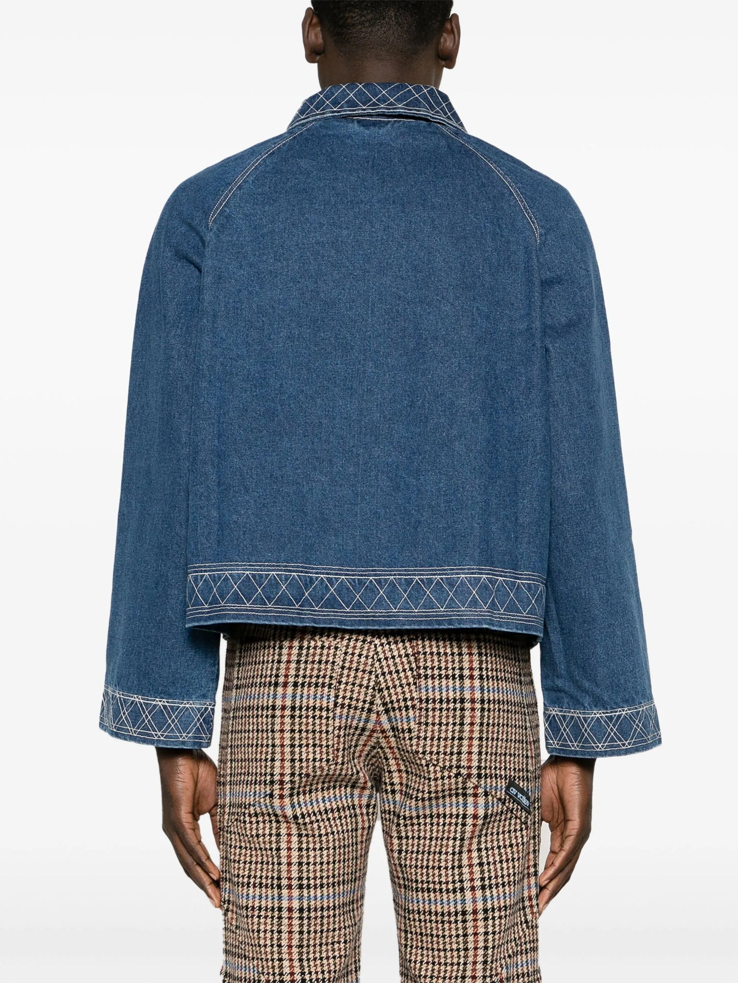 motif-embroidered denim jacket