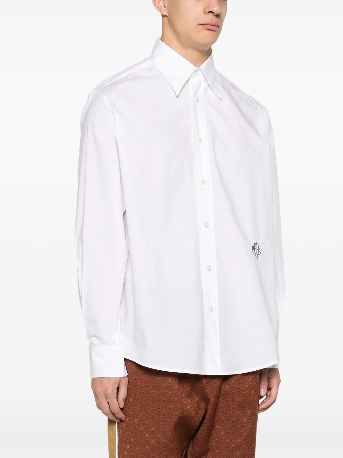 logo-embroidered poplin shirt